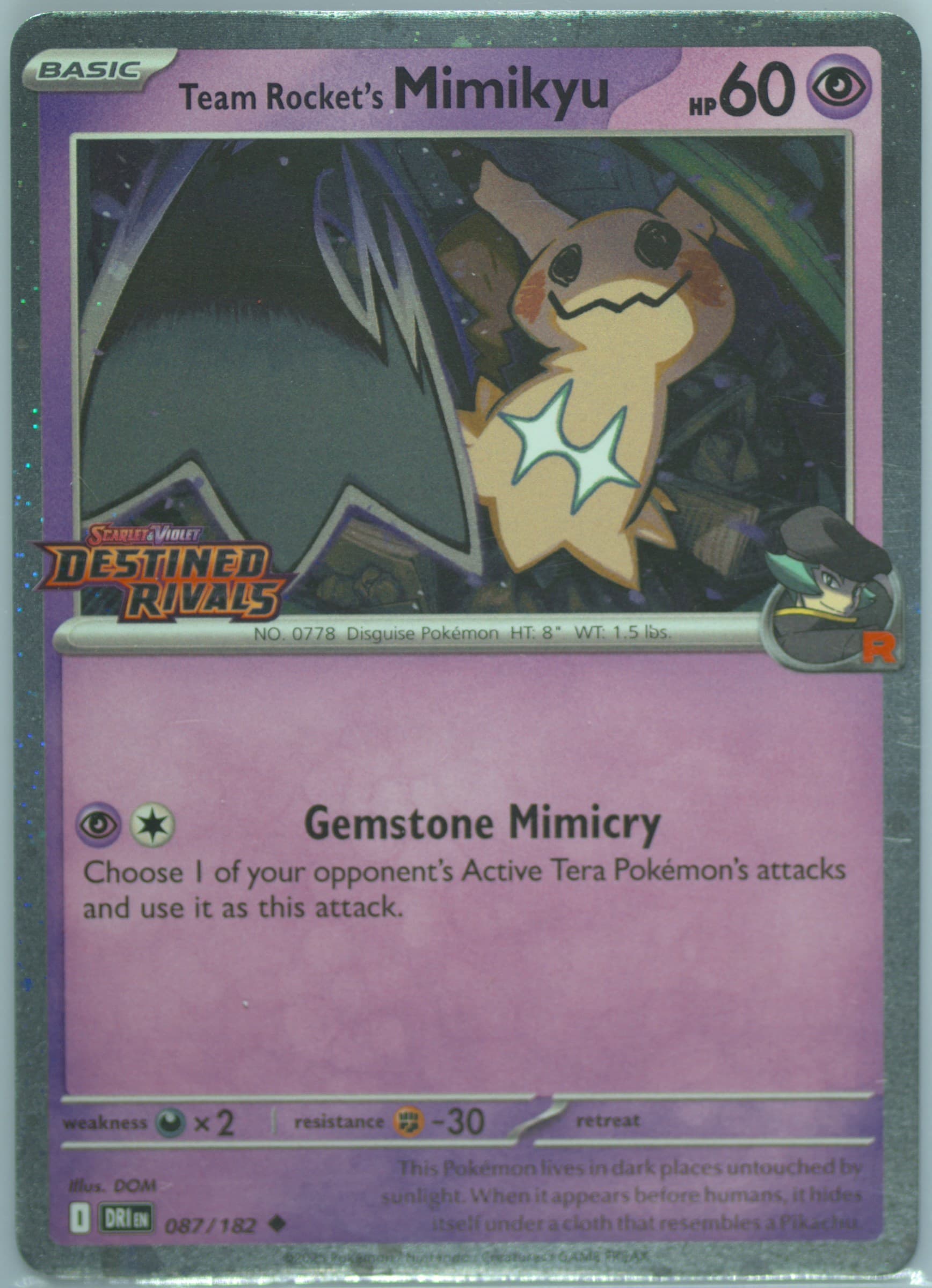 Team Rocket's Mimikyu Prerelease (087) 2025 Pokemon French Dri FR-Destined Rivals