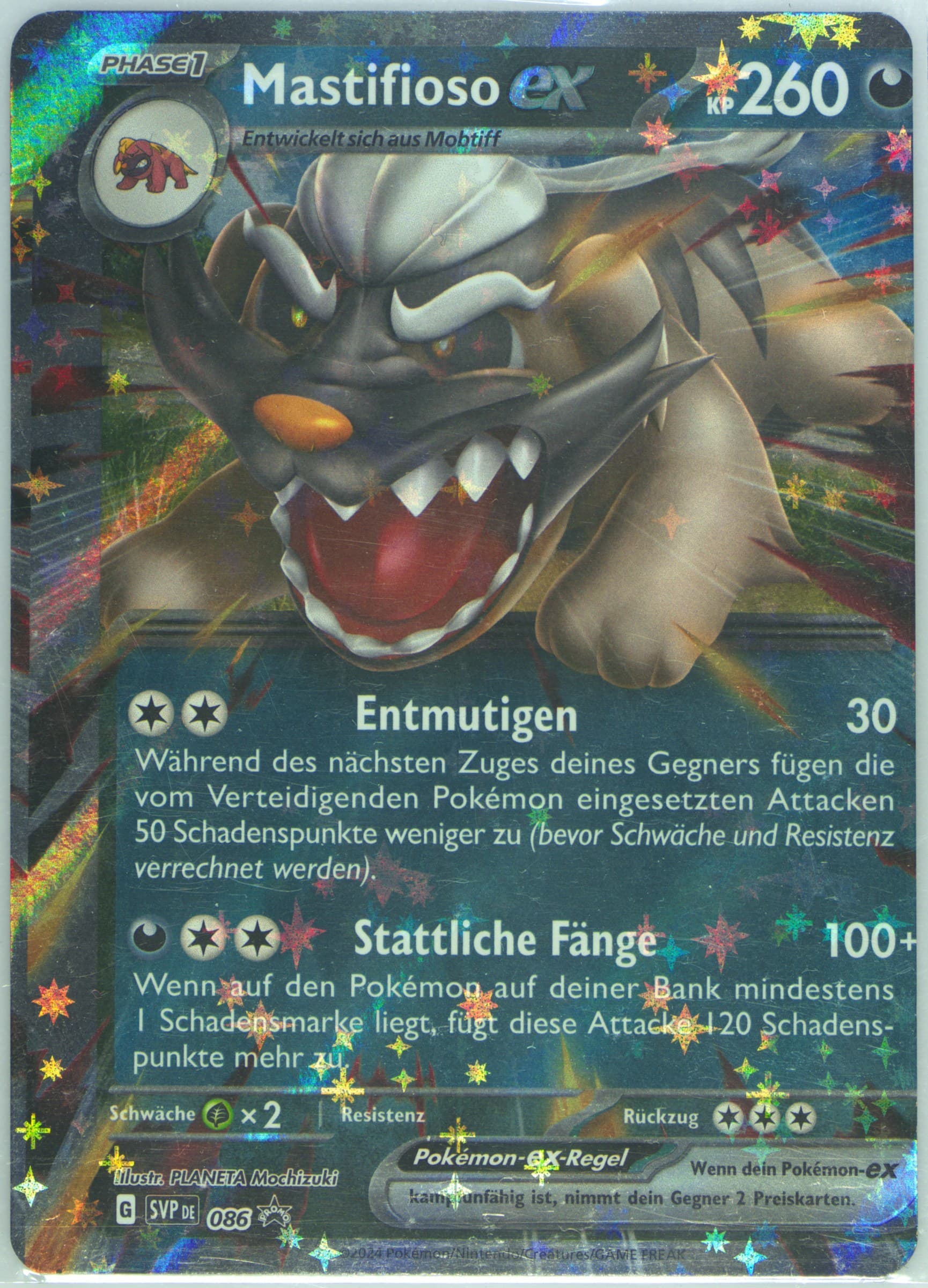 Mabosstiff EX Mabosstiff EX Box (086) 2024 Pokemon German Svp de-SV Black Star Promo