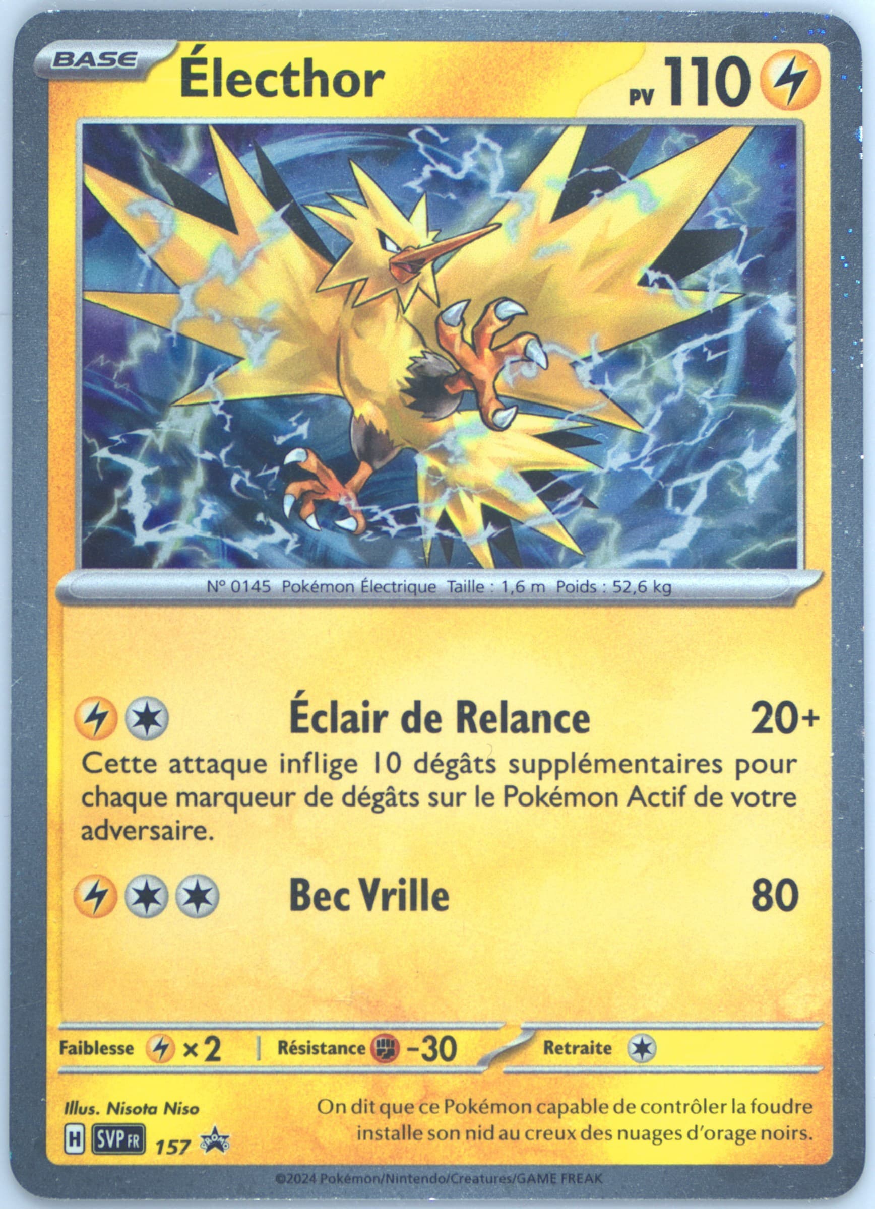 Zapdos Surging Sparks Three Pack Blister (157) 2024 Pokemon French Svp FR-SV Black Star Promo