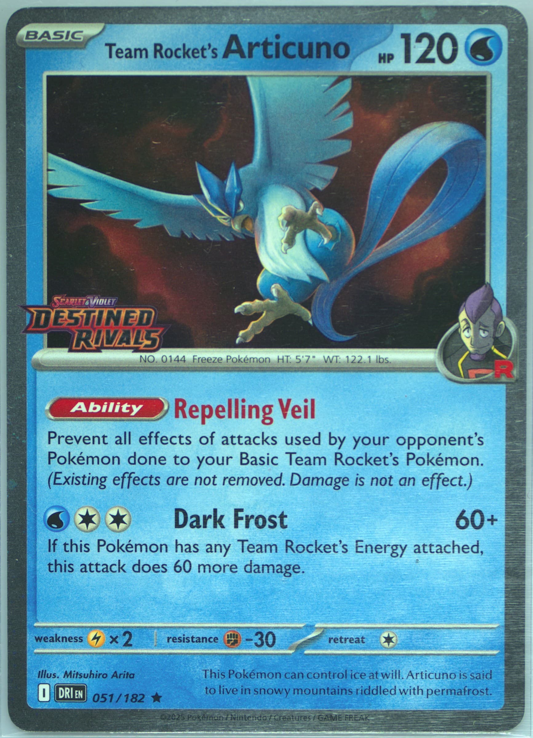 Team Rocket's Articuno Best Buy Exclusive (051) 2025 Pokemon Dri EN-Destined Rivals