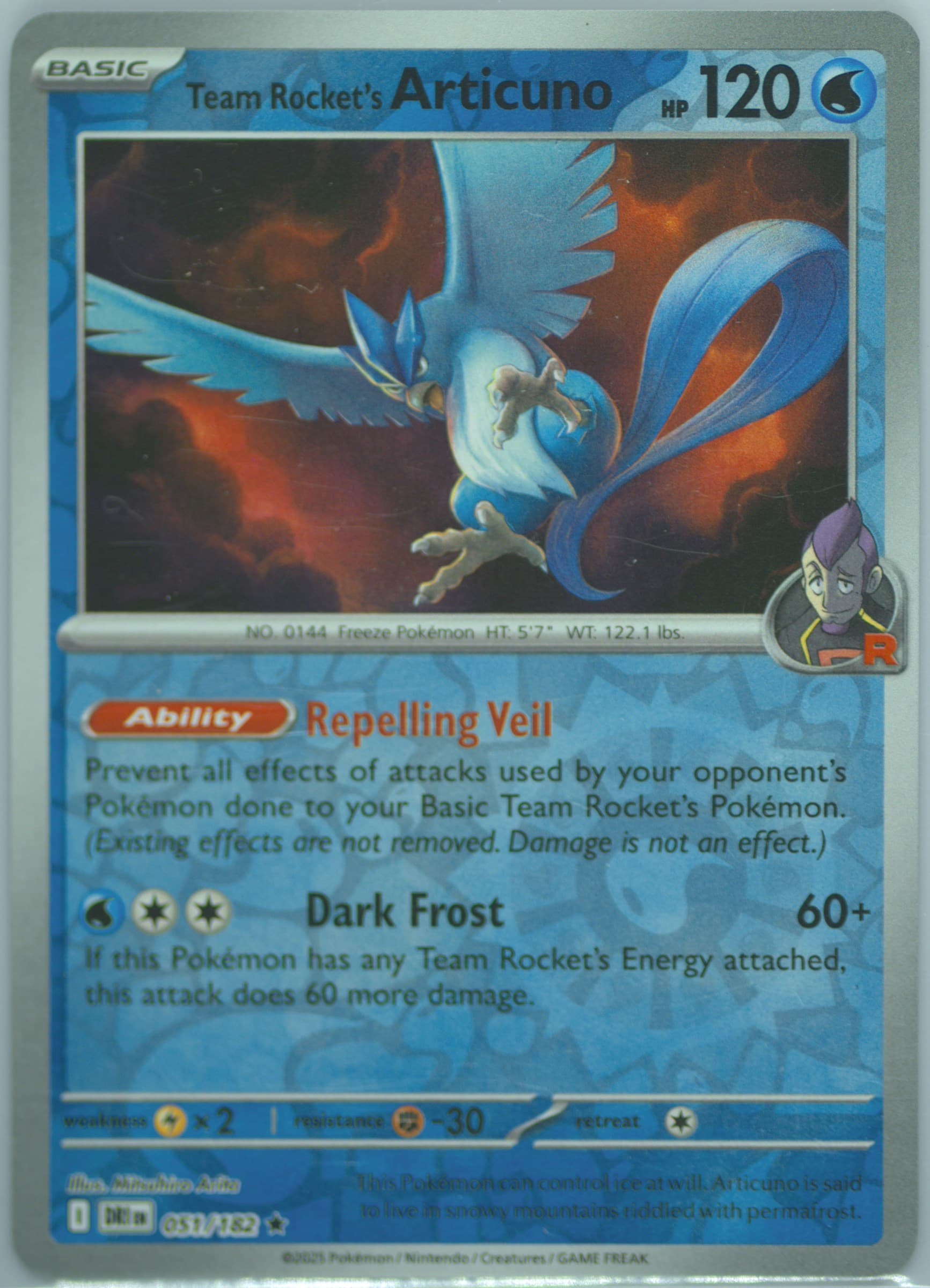 Team Rocket's Articuno Reverse Holo (051) 2025 Pokemon Dri EN-Destined Rivals