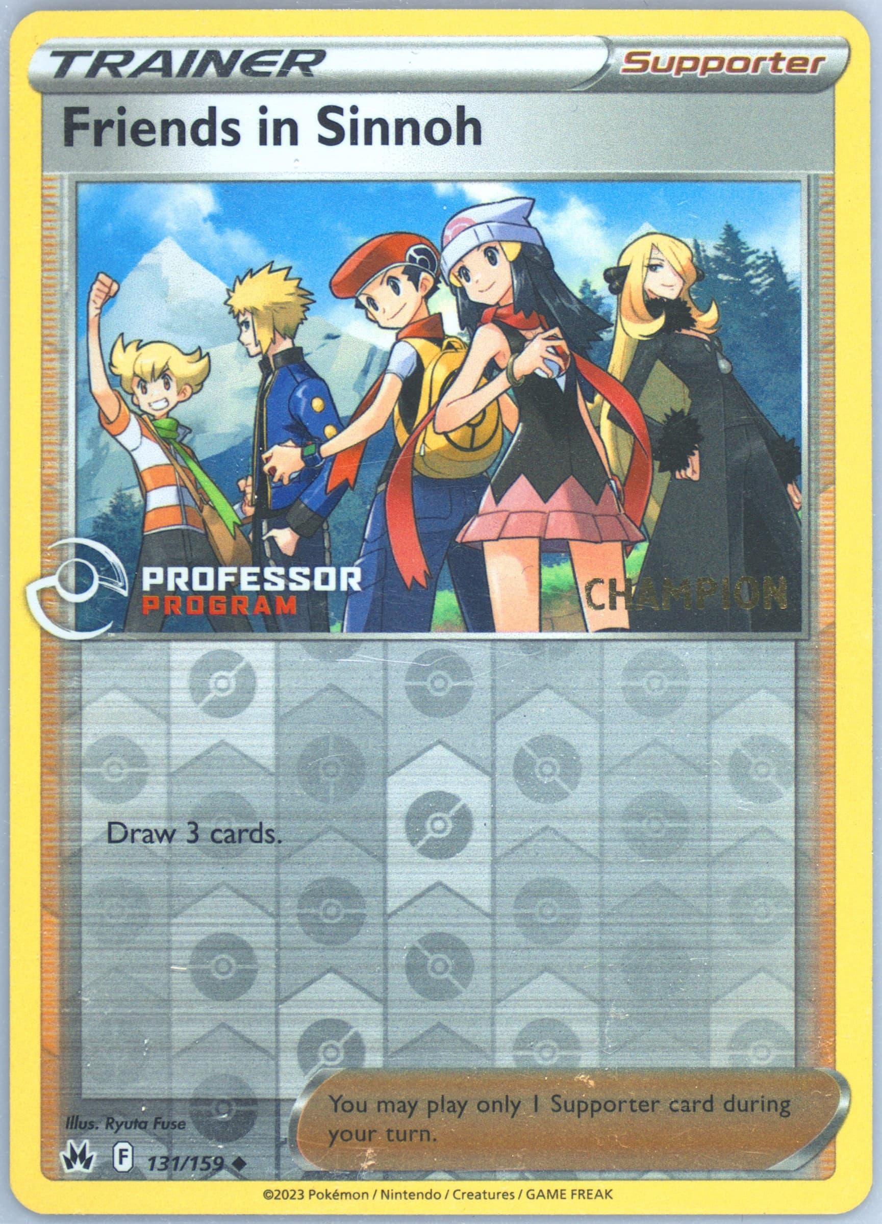 Friends in Sinnoh-Reverse Foil Professor Program-Champion (131) 2023 Pokemon Sword and Shield Crown Zenith