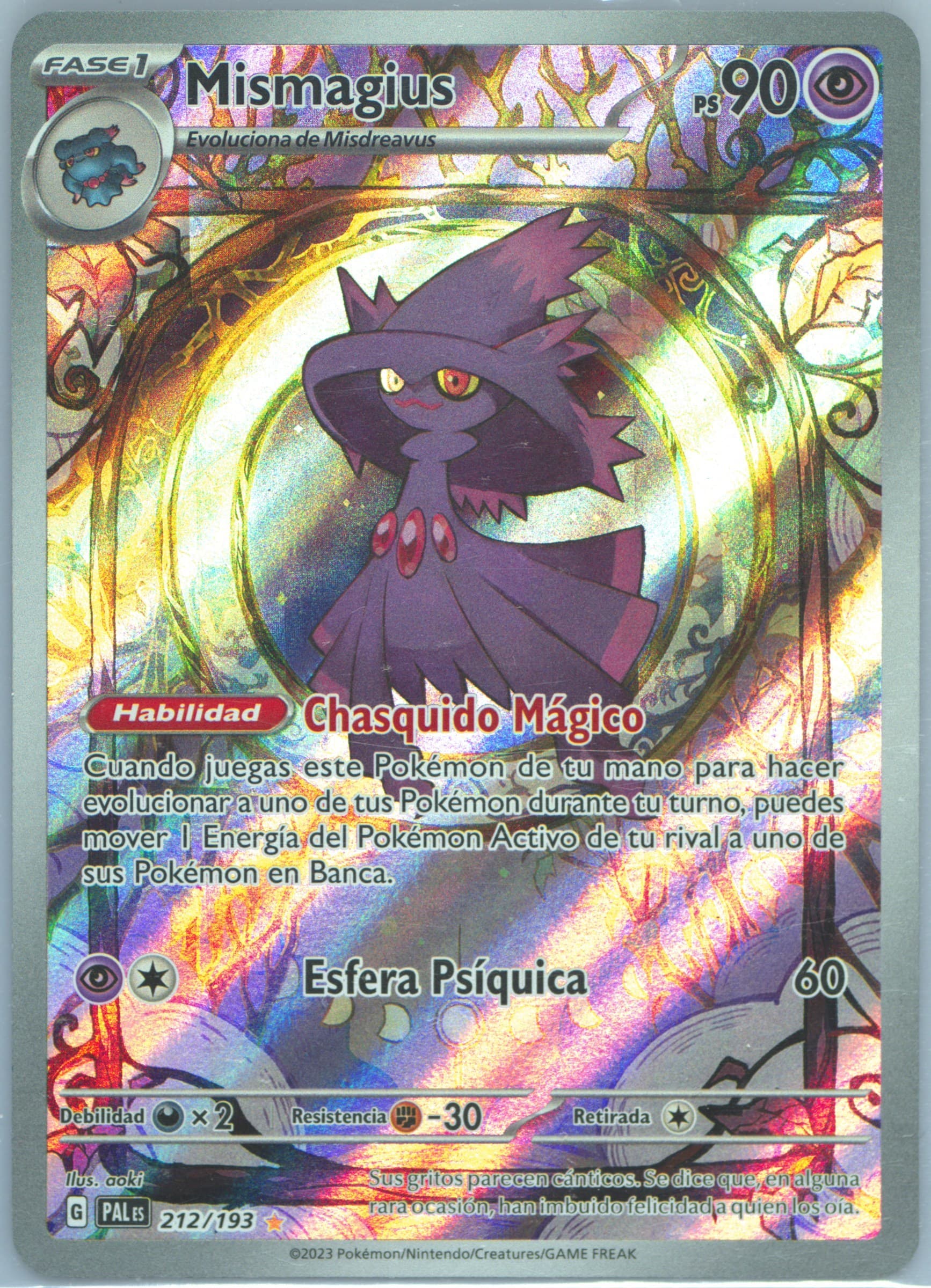 Mismagius Illustration Rare (212) 2023 Pokemon Spanish Pal ES-Paldea Evolved