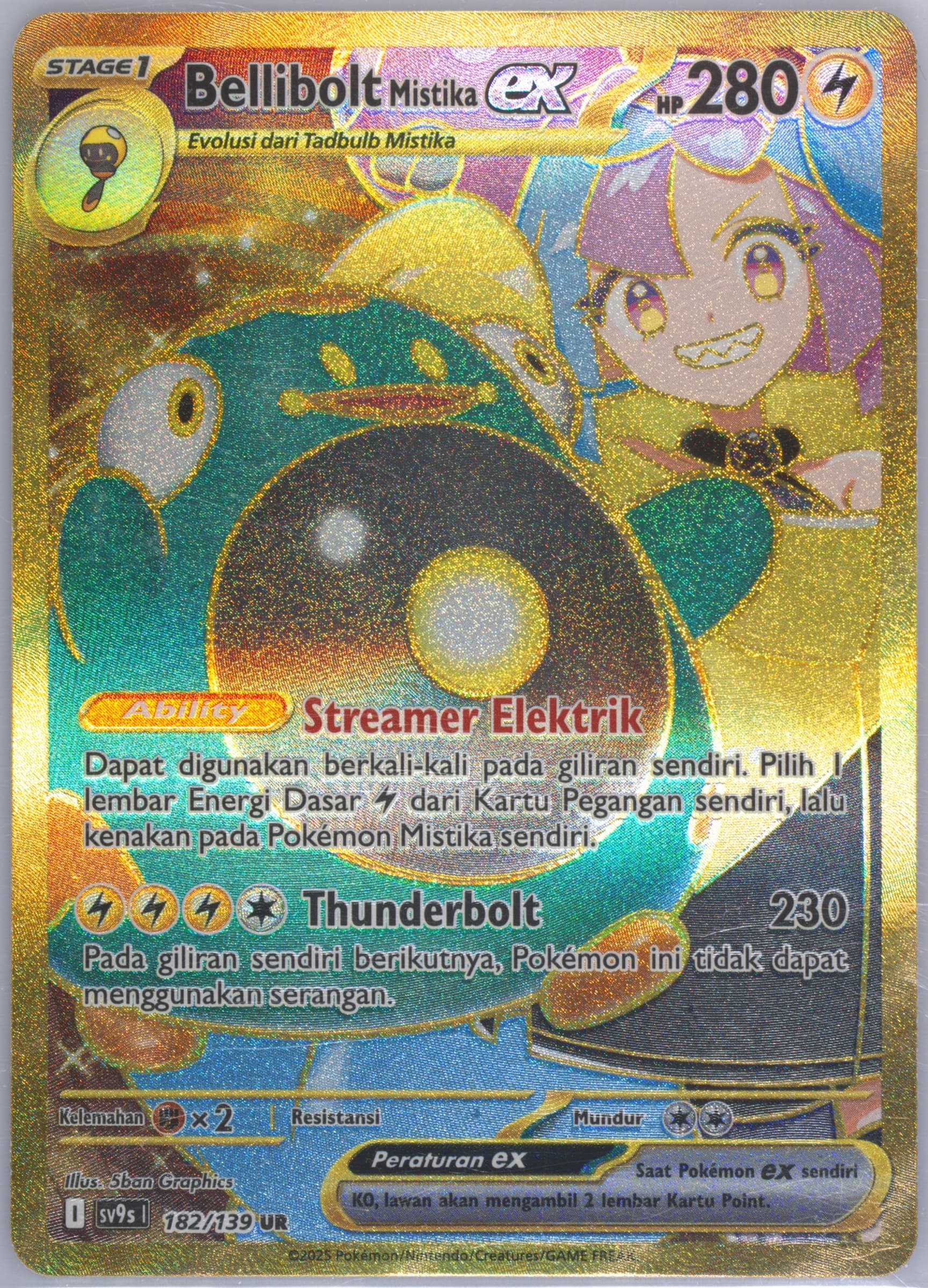 Iono's Bellibolt EX Ultra Rare (182) 2025 Pokemon Indonesian Sv9s I-Bonds of Destiny