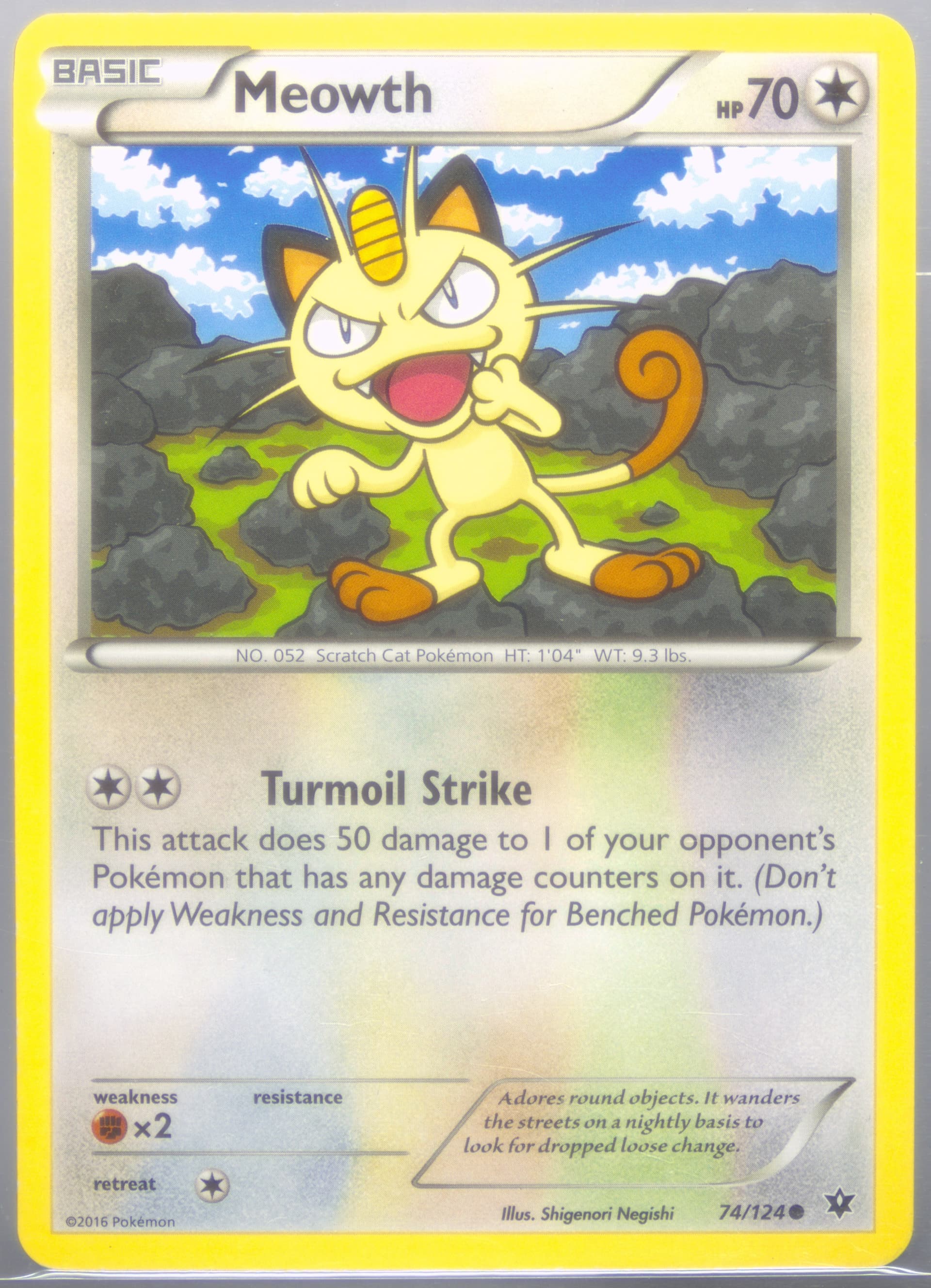 Meowth Inverted Back (74) 2016 Pokemon XY Fates Collide