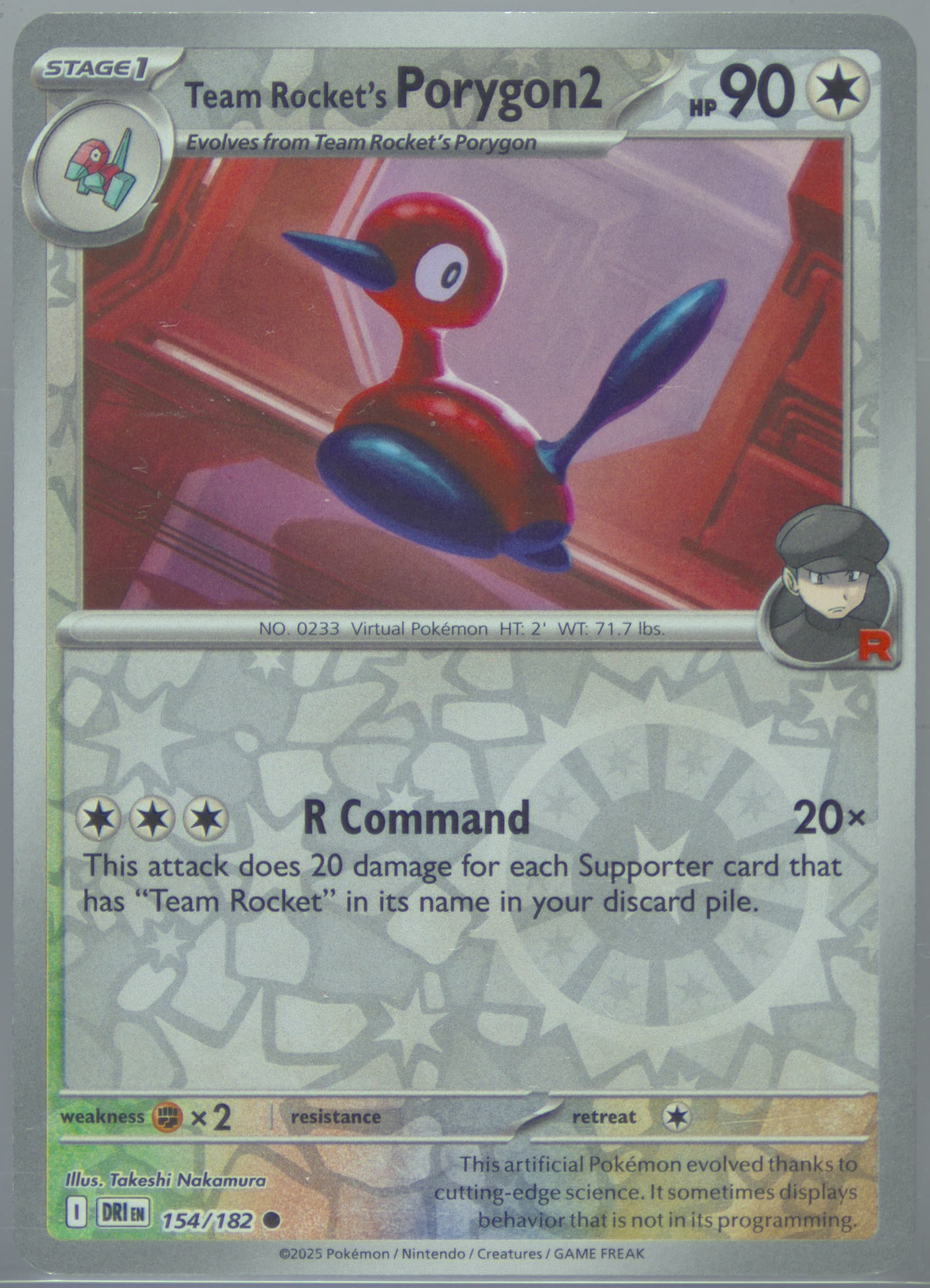 Team Rocket's Porygon Reverse Holo (153) 2025 Pokemon Dri EN-Destined Rivals
