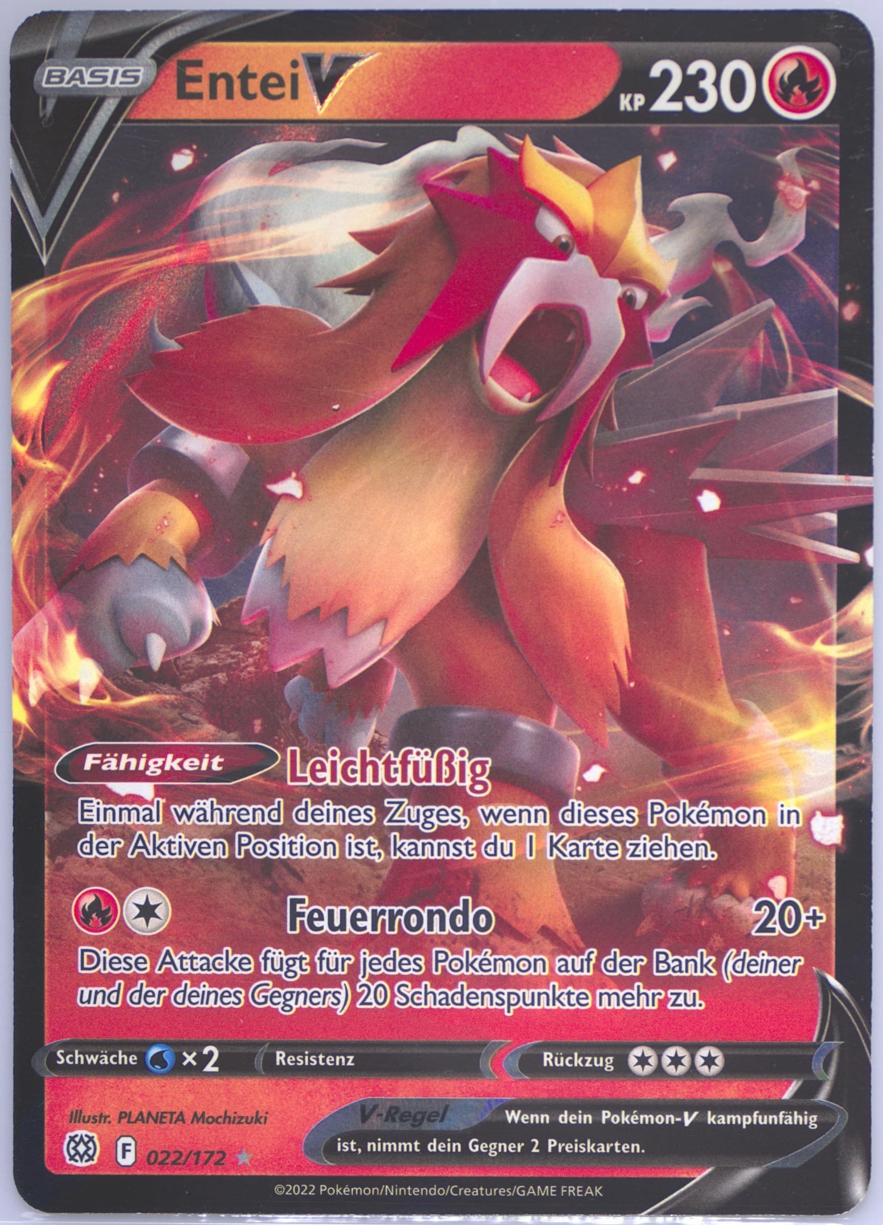 Entei V German (022) 2022 Pokemon Sword & Shield Brilliant Stars