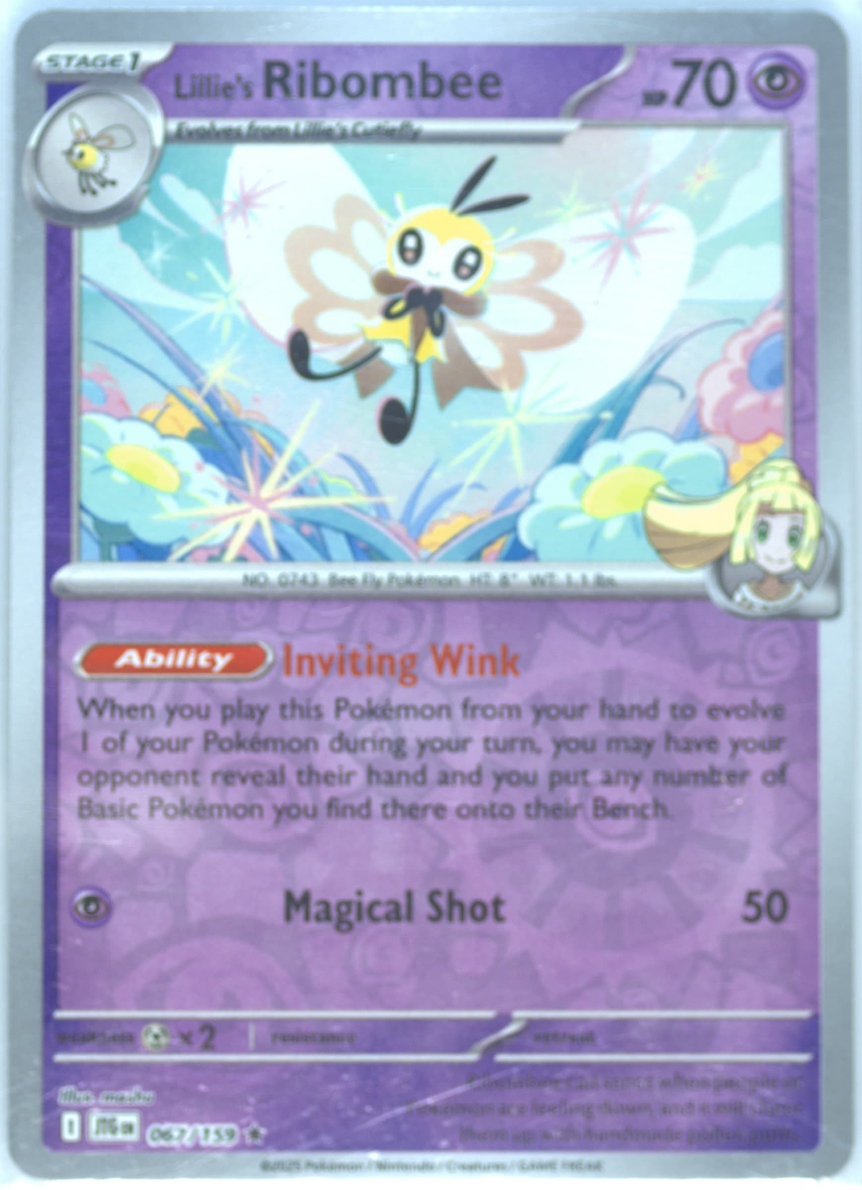 Lillie's Ribombee Reverse Holo (067) 2025 Pokemon Jtg EN-Journey Together