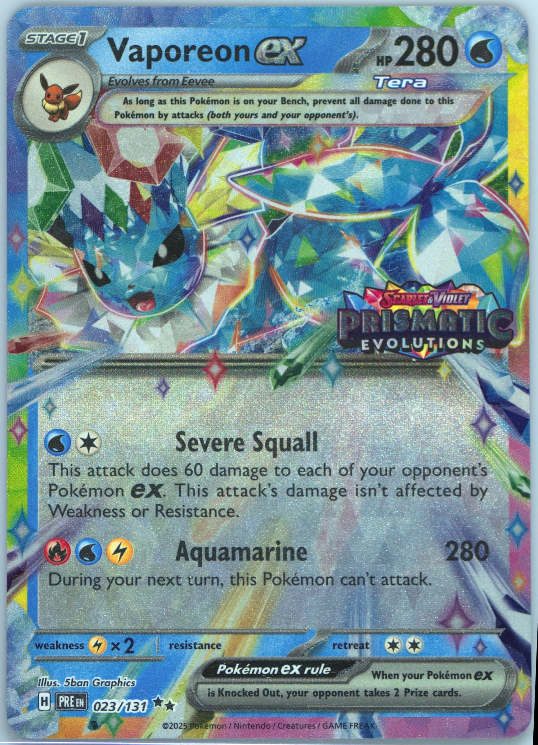 Vaporeon EX Surprise Box Exclusive (023) 2025 Pokemon French Pre FR-Prismatic Evolutions