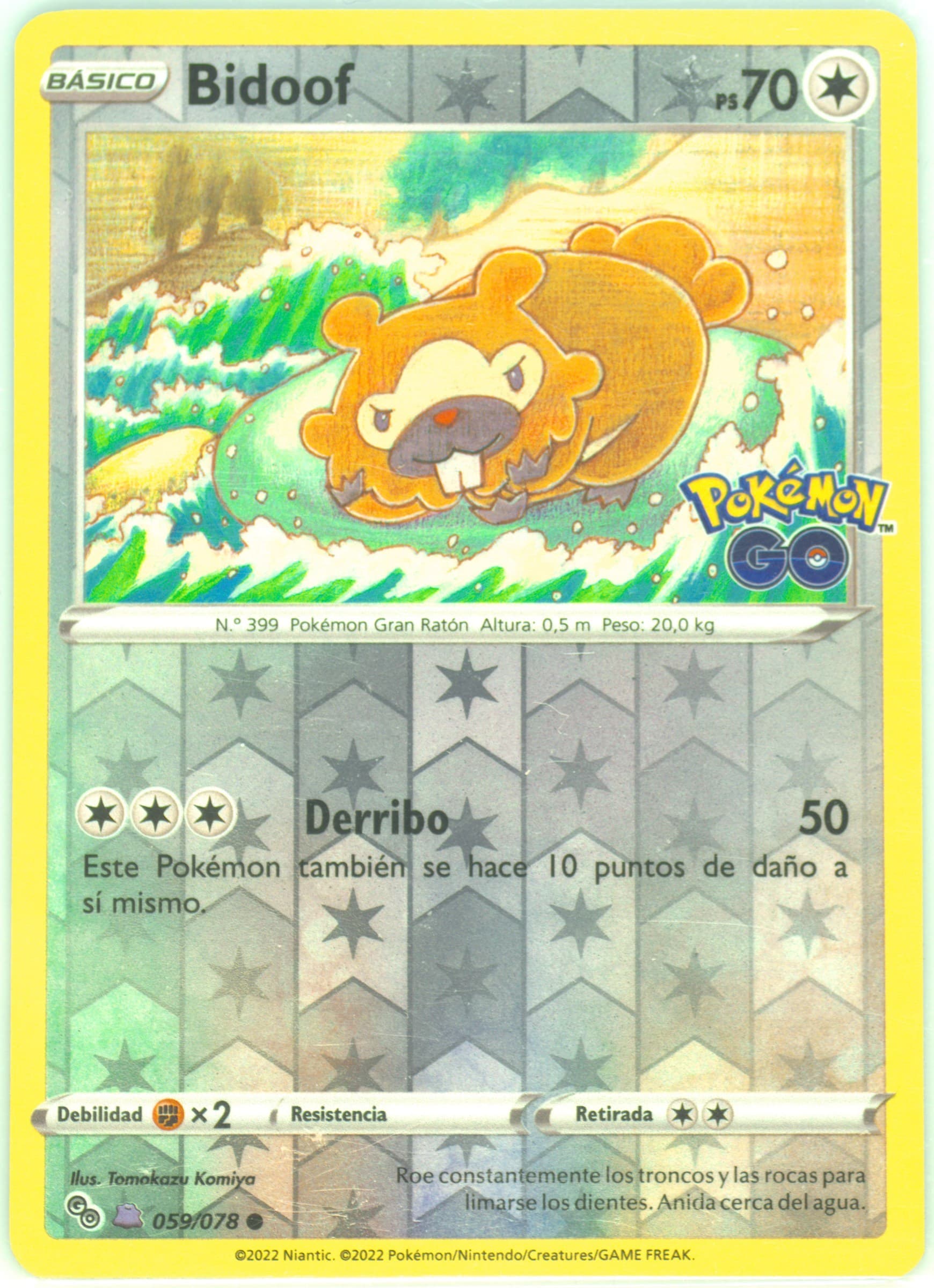 Bidoof-Reverse Foil Ditto-Spanish (059) 2022 Pokemon Go