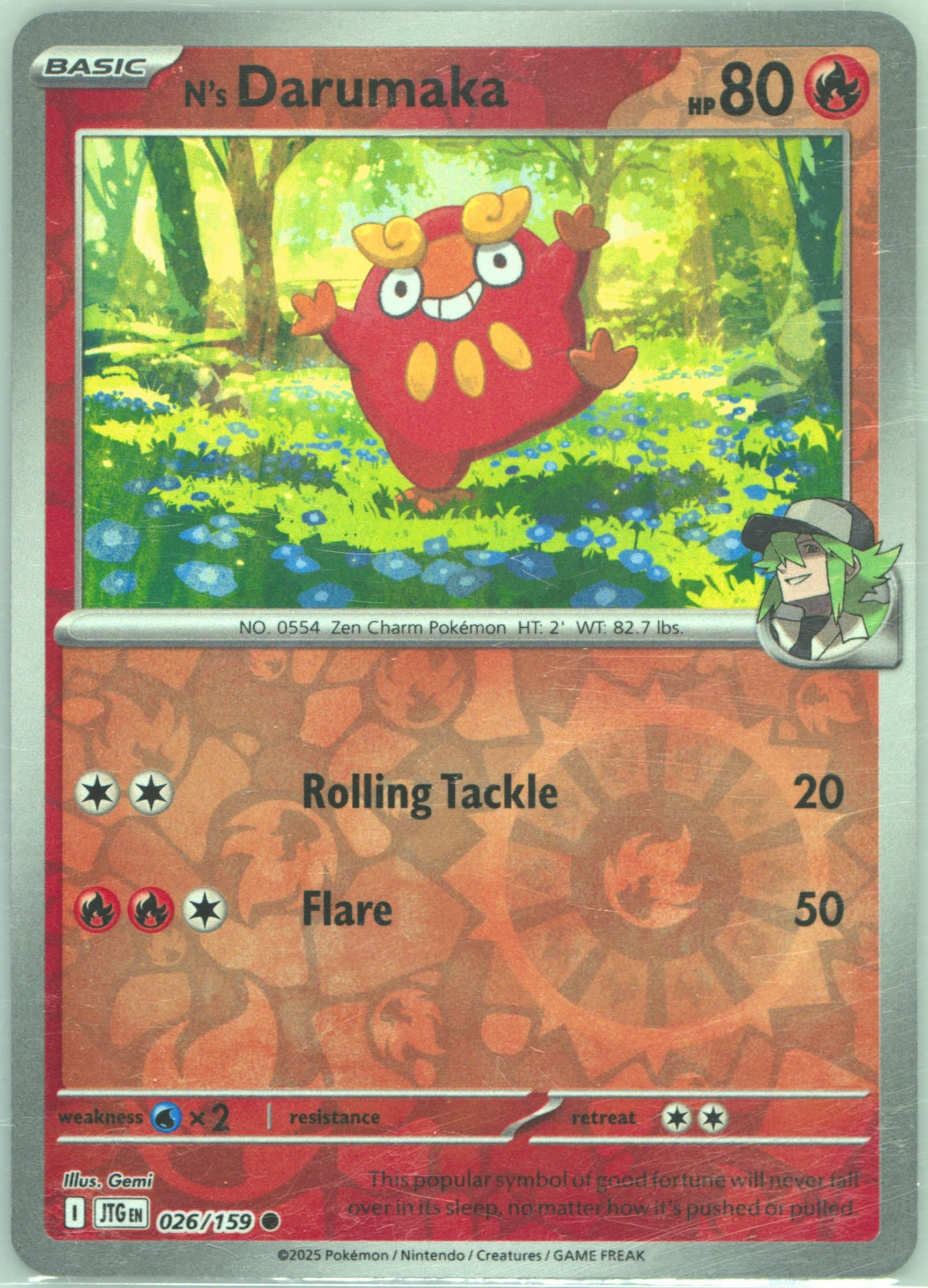 N's Darumaka Reverse Holo (026) 2025 Pokemon Jtg EN-Journey Together