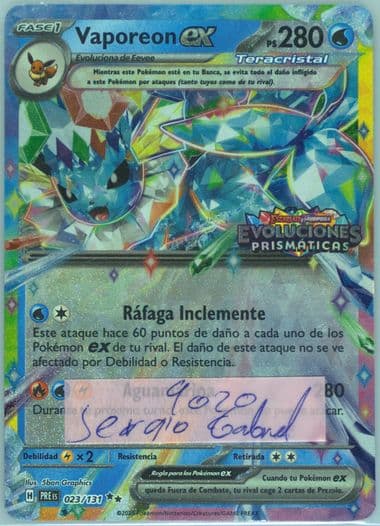 Vaporeon EX Surprise Box Exclusive (023) 2025 Pokemon Spanish Pre ES-Prismatic Evolutions