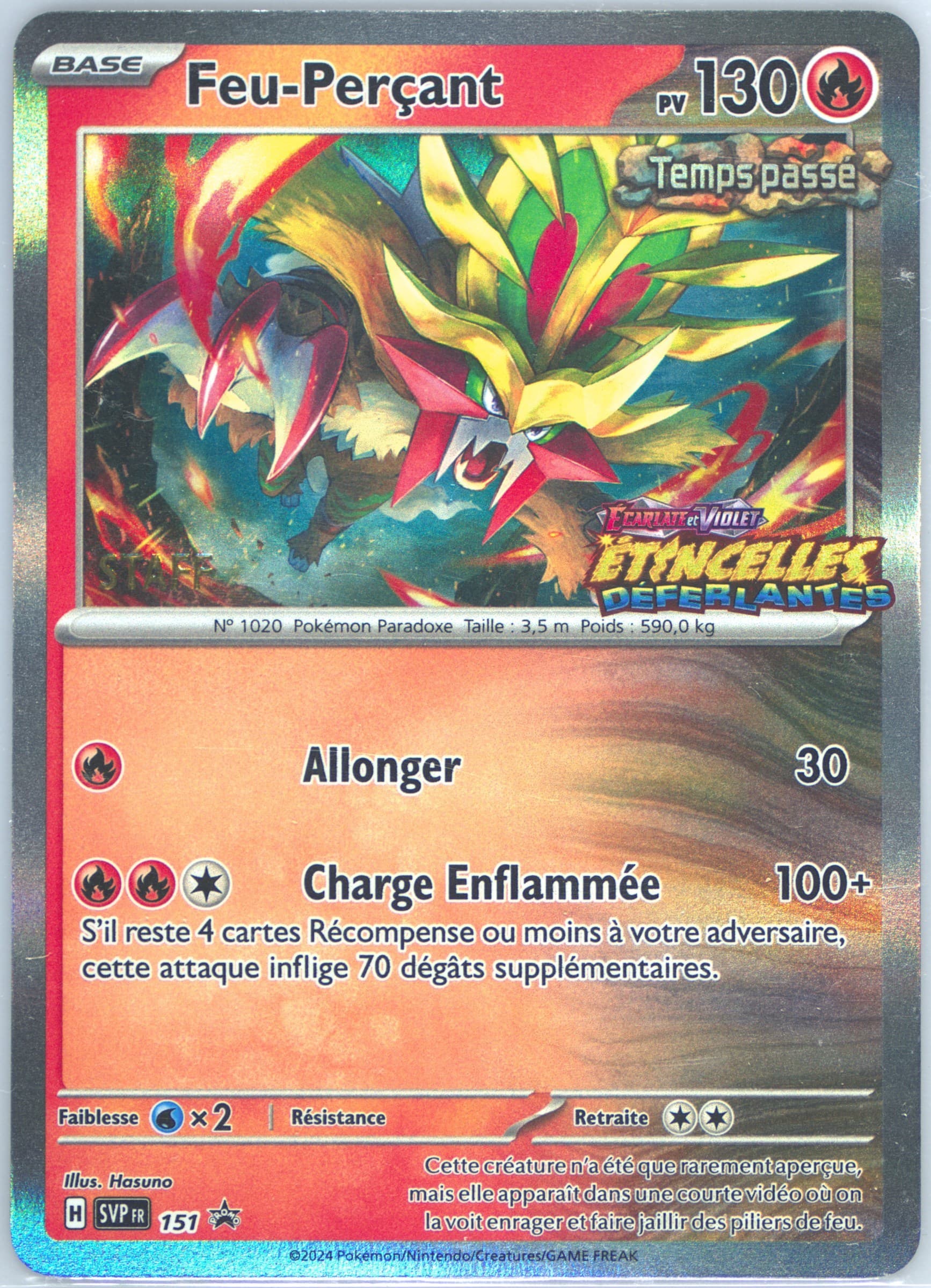 Gouging Fire Ssp Prerelease-Staff (151) 2024 Pokemon French Svp FR-SV Black Star Promo