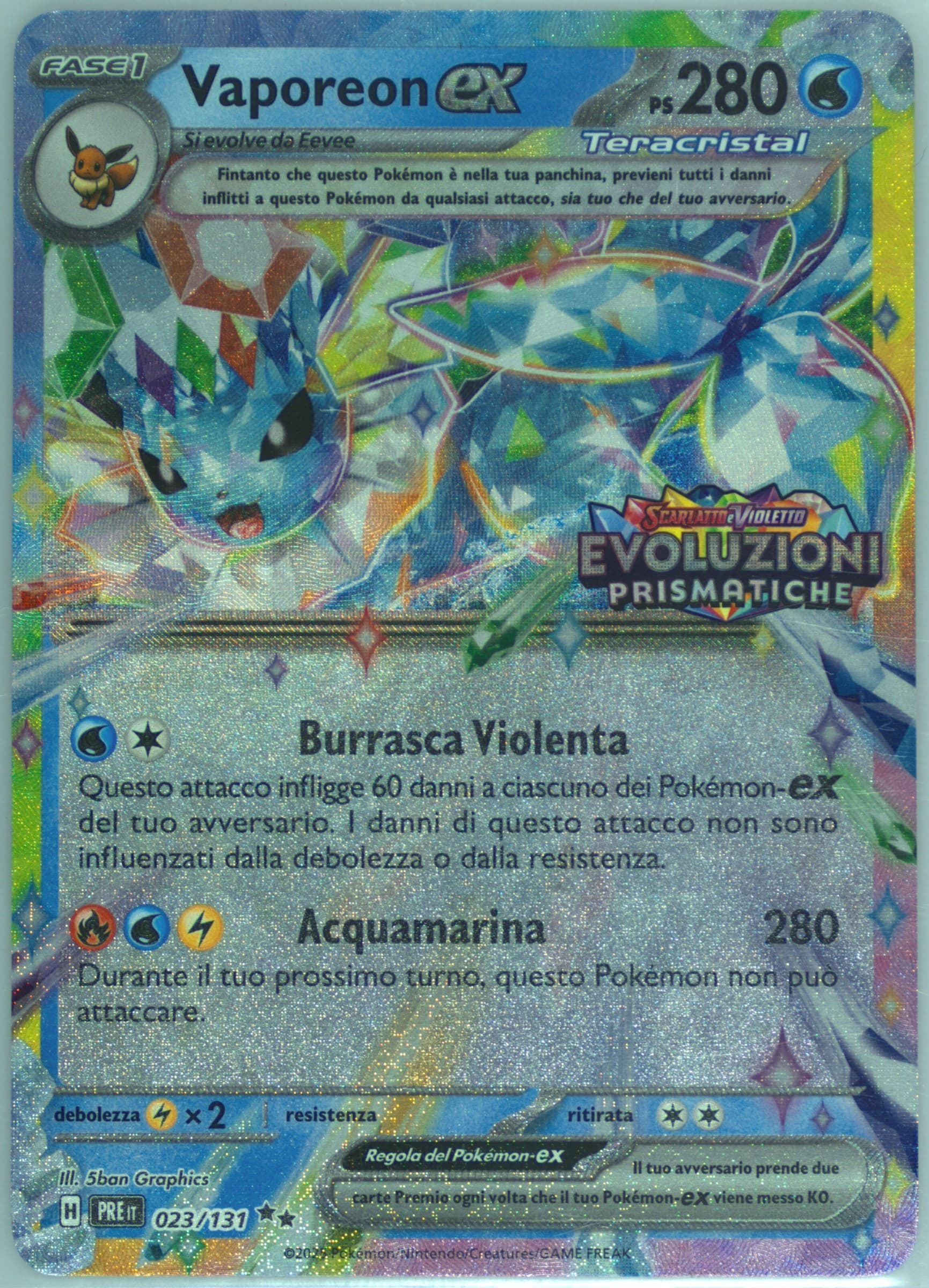 Vaporeon EX Surprise Box Exclusive (023) 2025 Pokemon Italian Pre It-Prismatic Evolutions