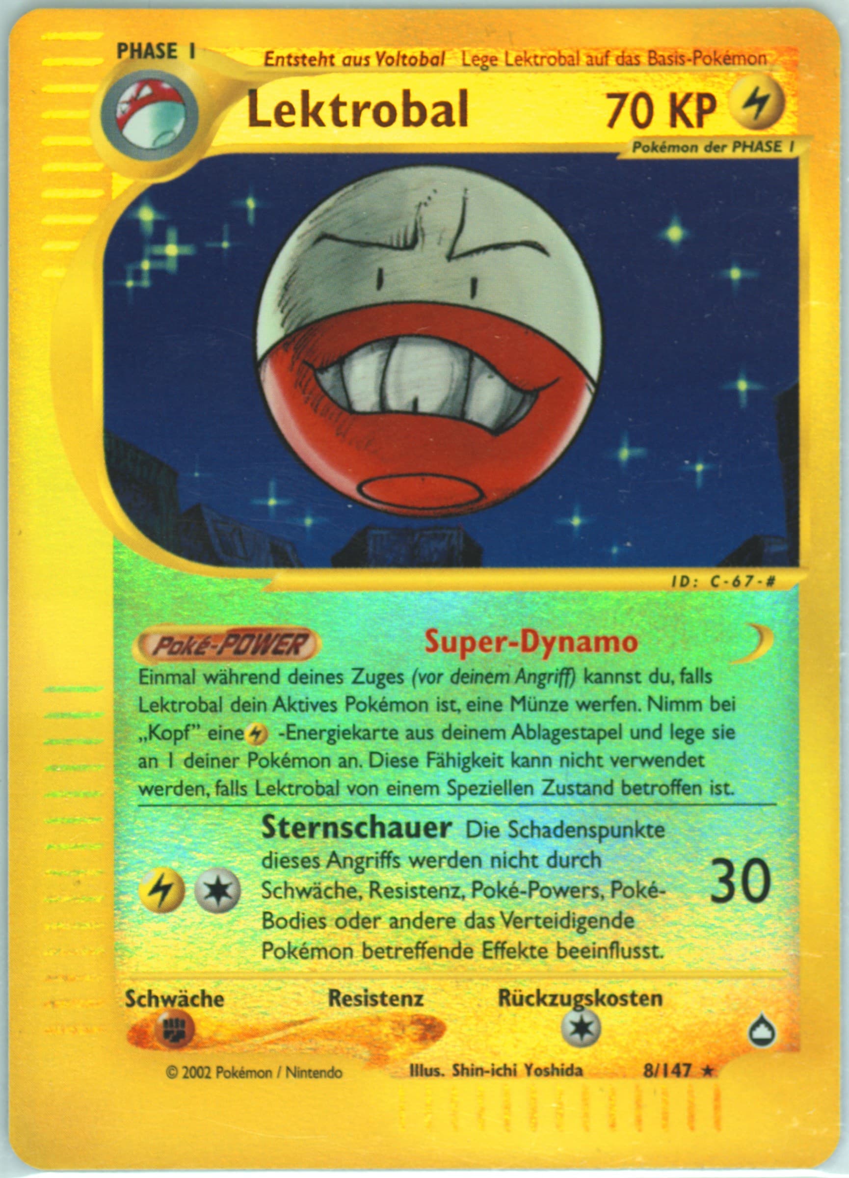 Lektrobal-Reverse Foil German (8) 2003 Pokemon Aquapolis