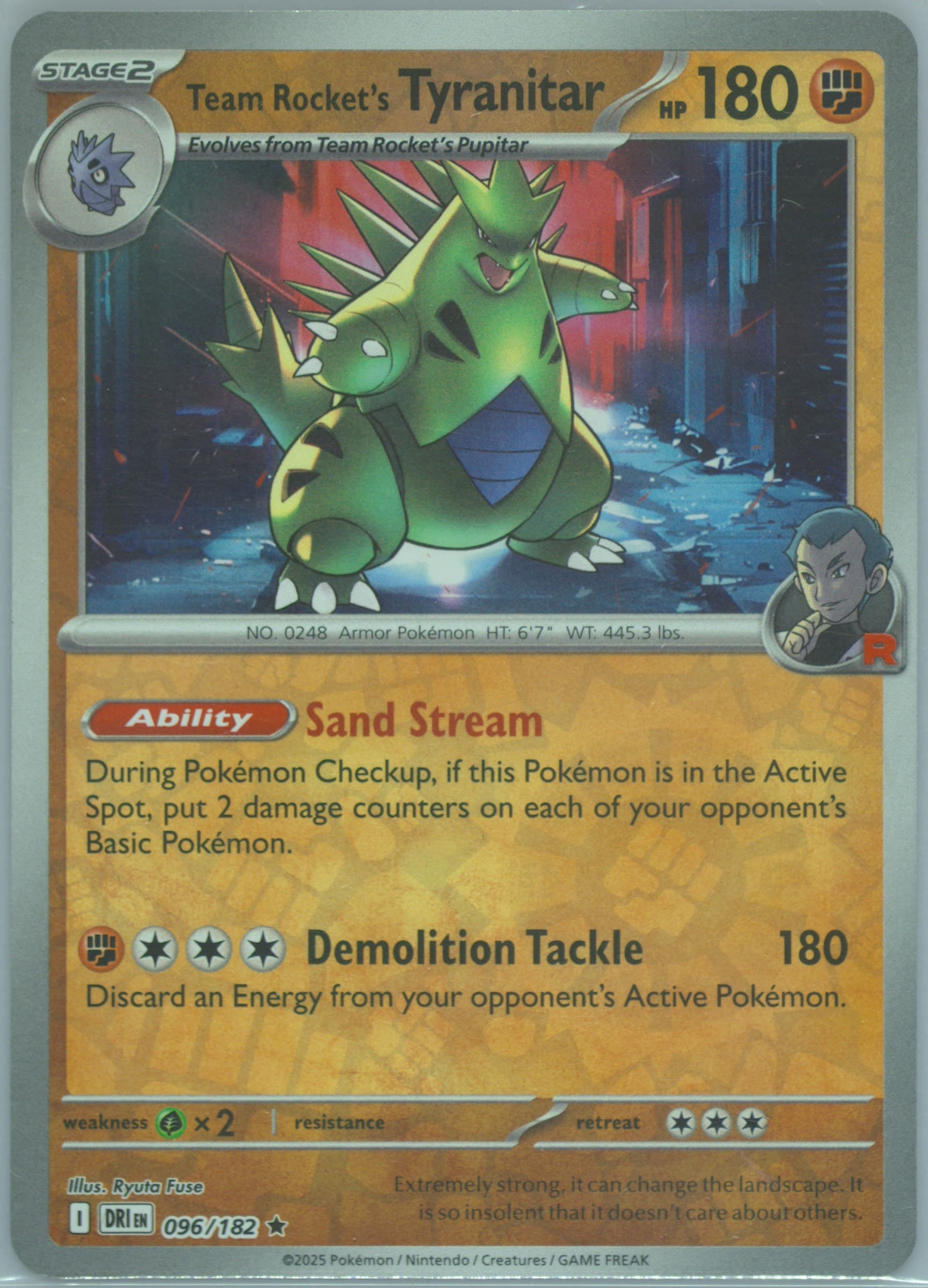 Team Rocket's Tyranitar Reverse Holo (096) 2025 Pokemon Dri EN-Destined Rivals