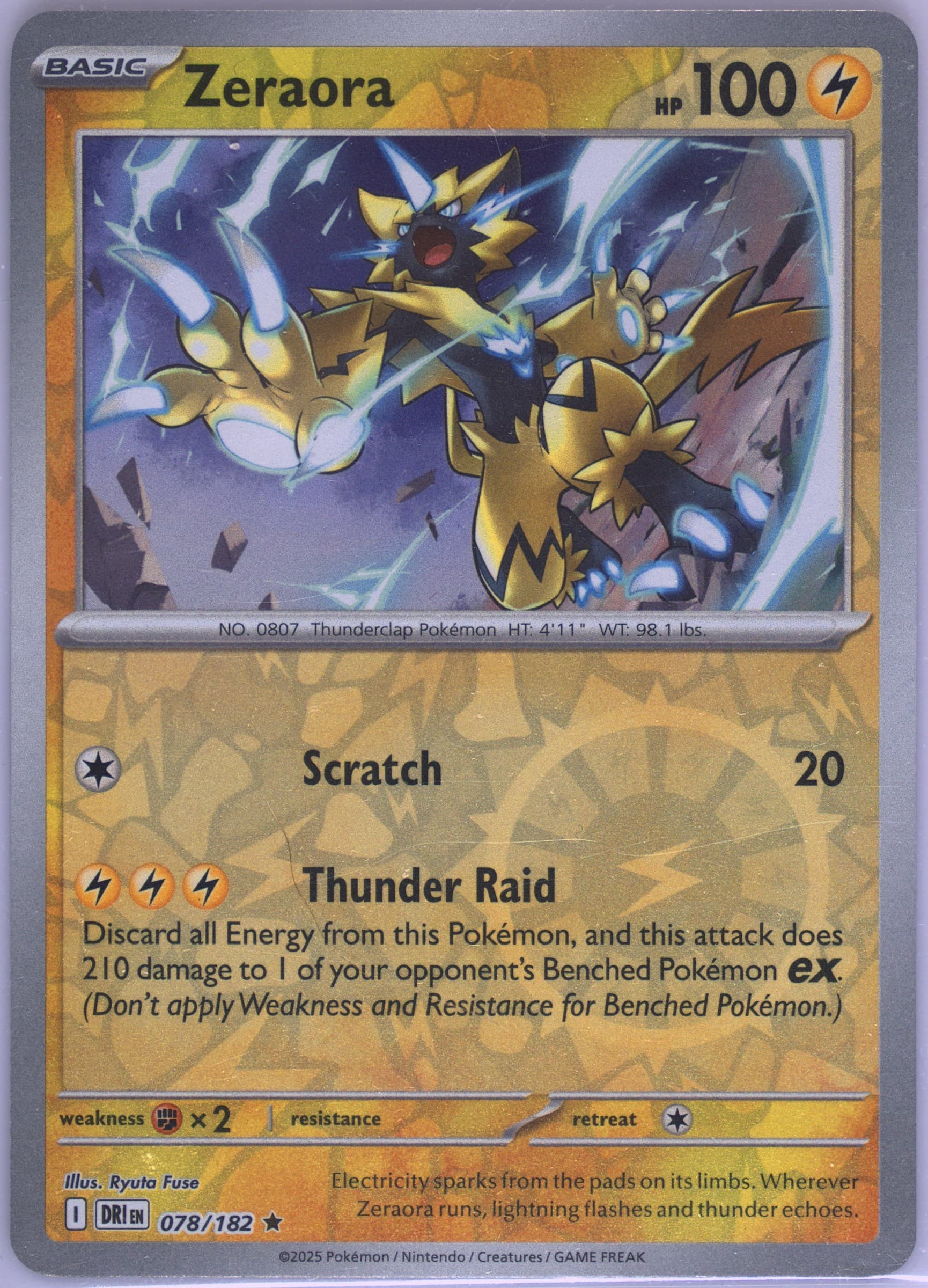 Zeraora Reverse Holo (078) 2025 Pokemon Dri EN-Destined Rivals