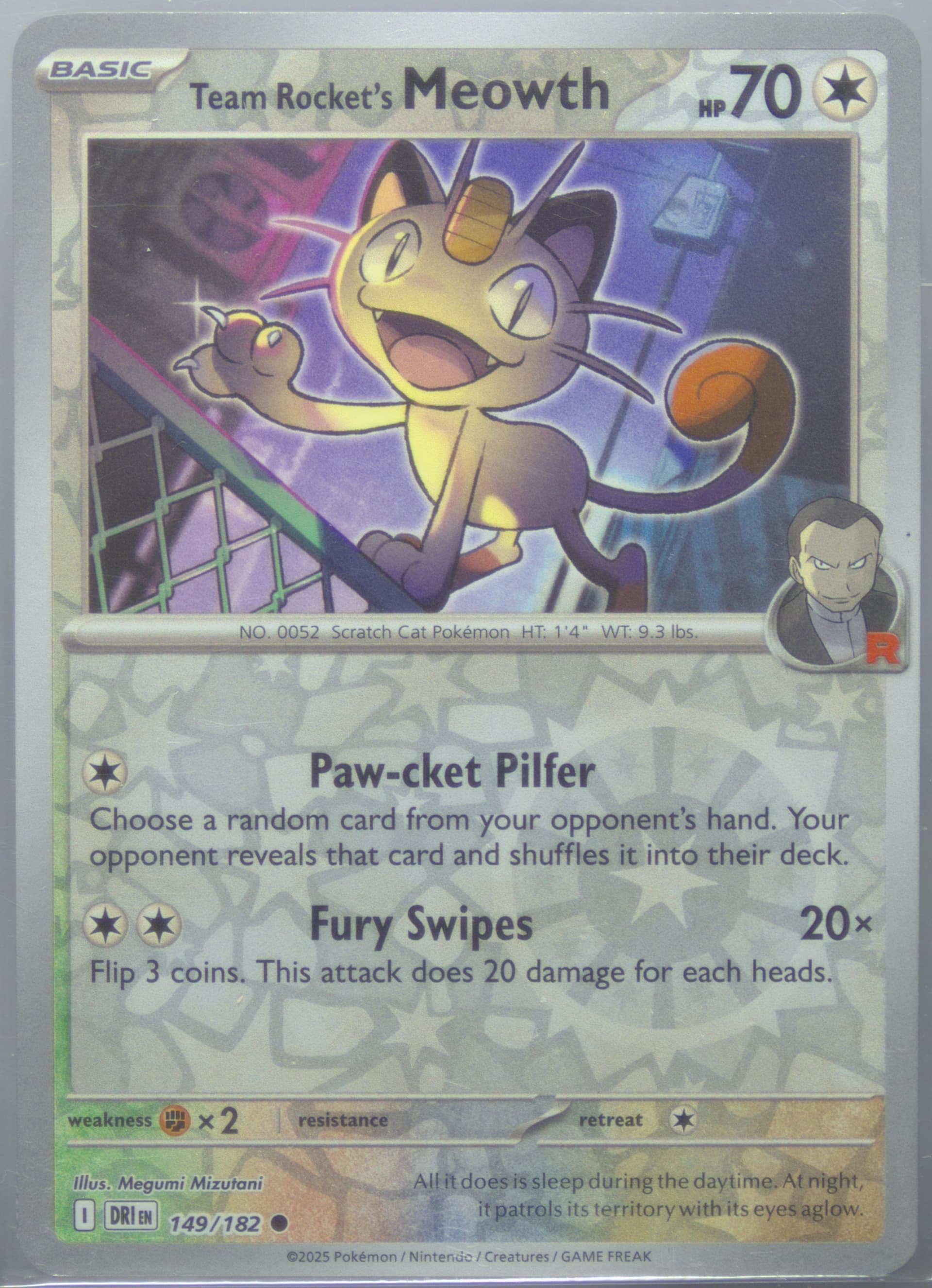 Team Rocket's Meowth Reverse Holo (149) 2025 Pokemon Dri EN-Destined Rivals