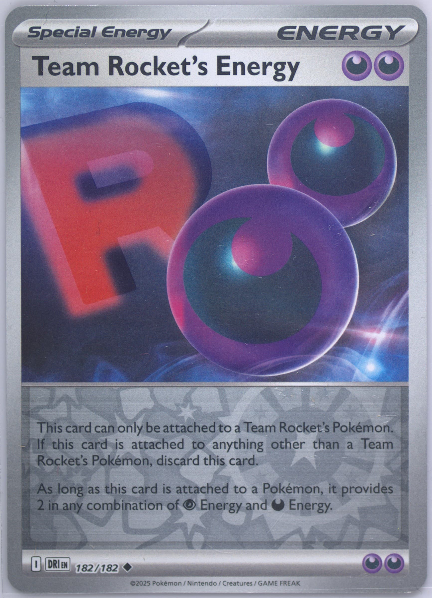 Team Rocket's Energy Reverse Holo (182) 2025 Pokemon Dri EN-Destined Rivals
