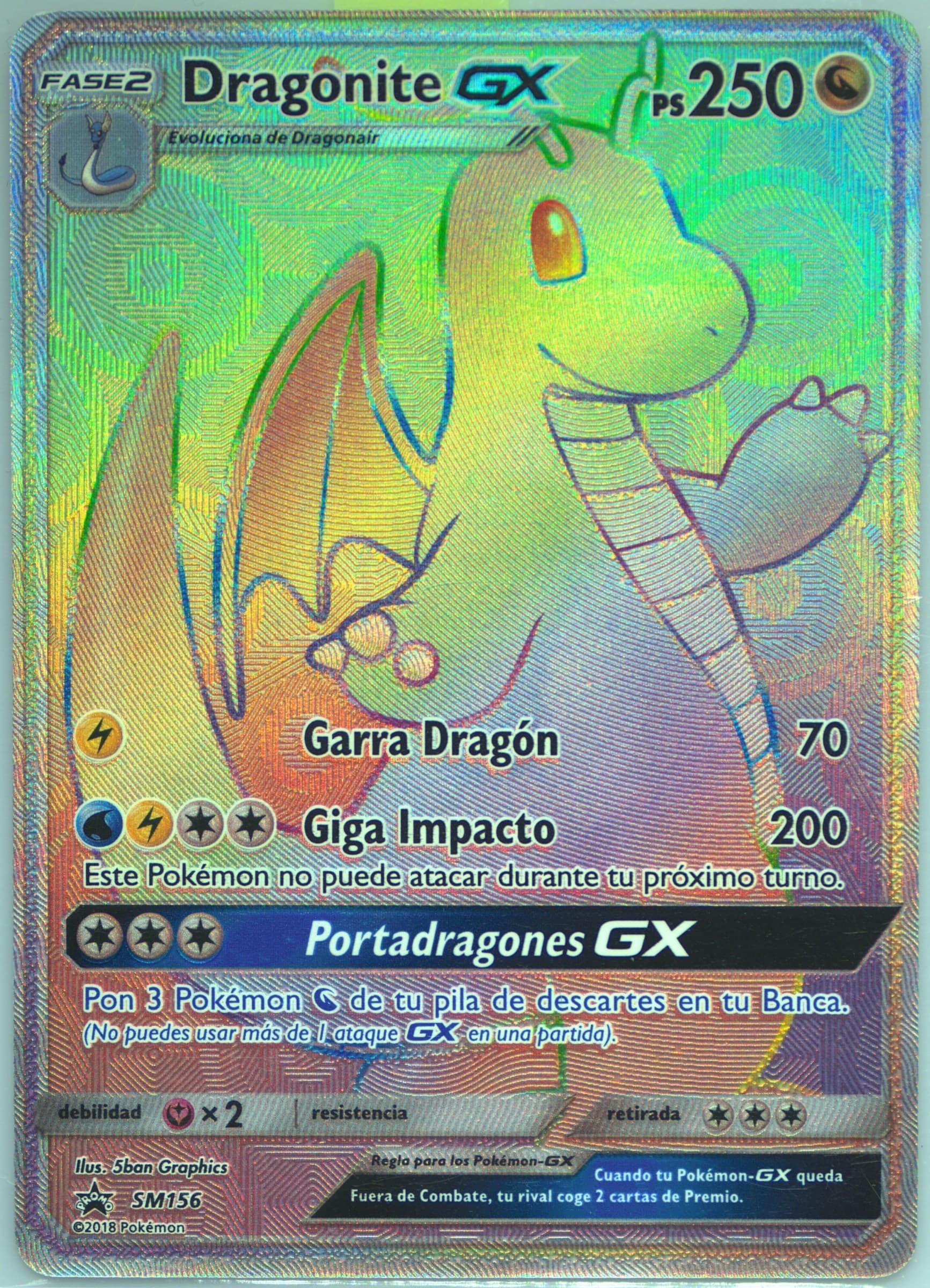 Full Art/Dragonite GX Dragon Majesty Super-Premium Collection-Spanish (SM156) 2018 Pokemon SM Black Star Promo