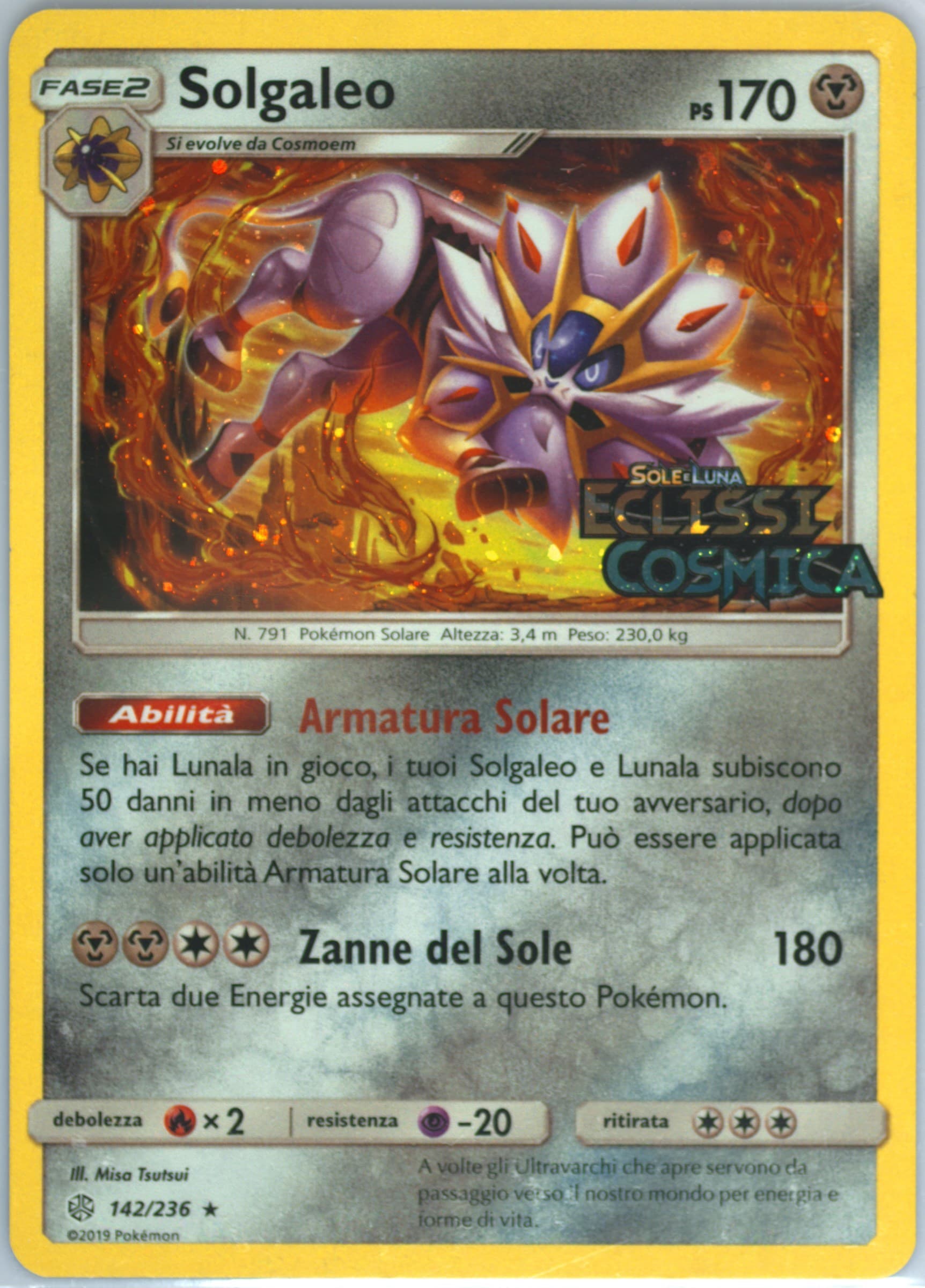Solgaleo-Holo Cosmos Exclusive-Italian (142) 2019 Pokemon Sun & Moon Cosmic Eclipse