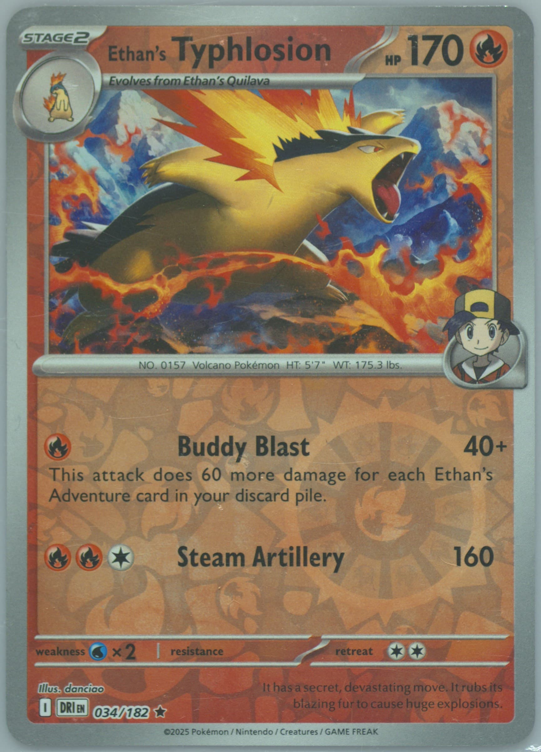 Ethan's Typhlosion Reverse Holo (034) 2025 Pokemon Dri EN-Destined Rivals