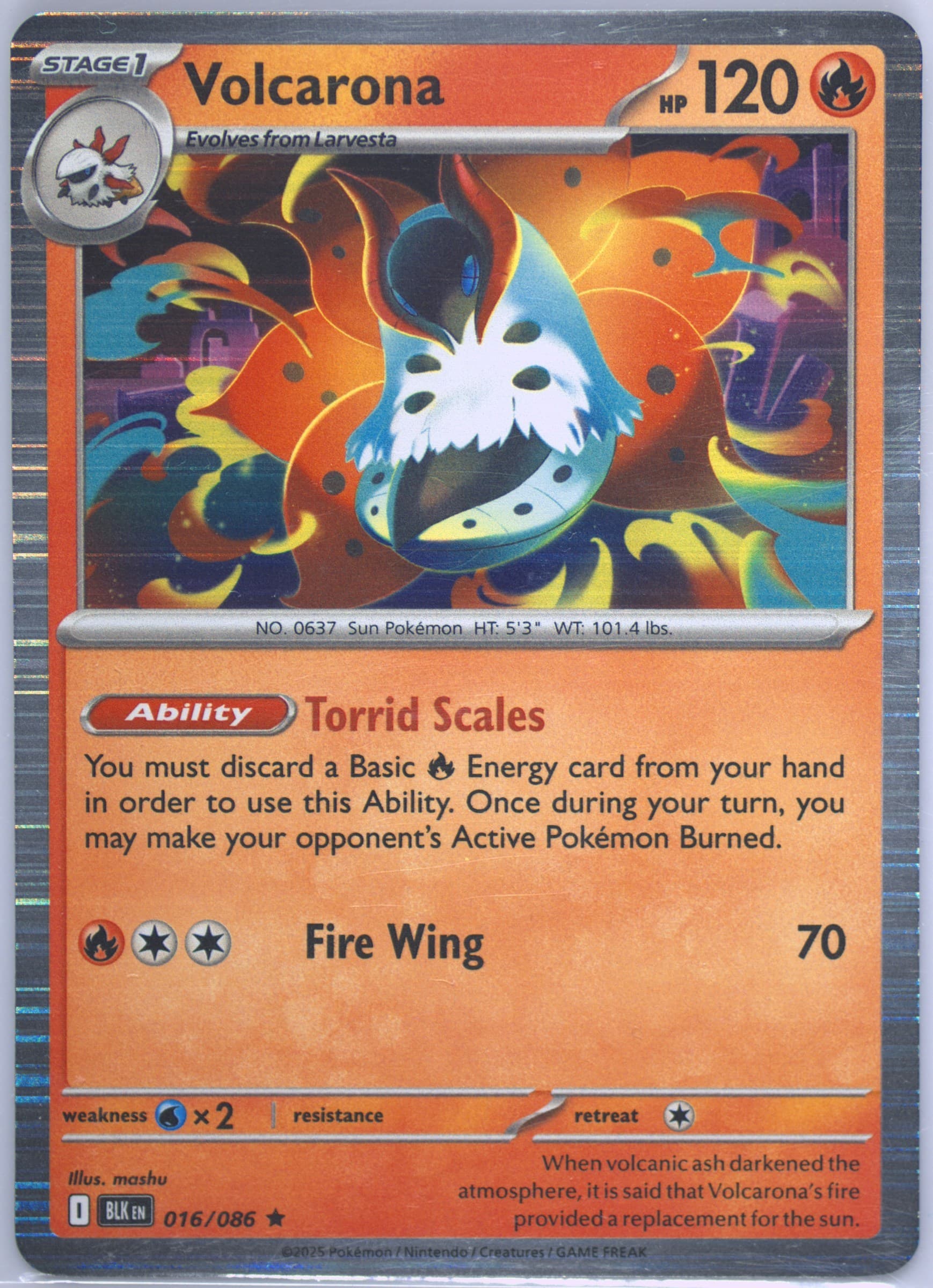 Volcarona (016) 2025 Pokemon Blk EN-Black Bolt