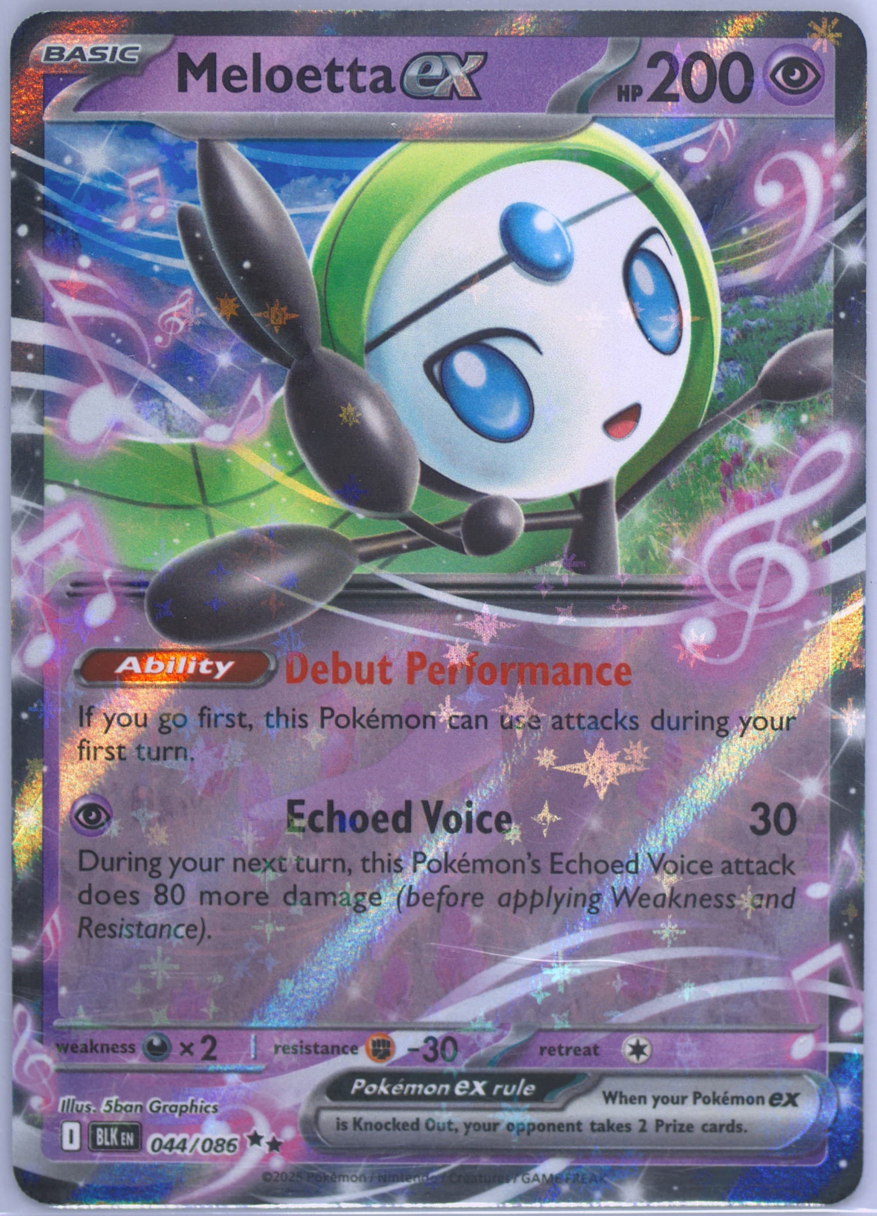 Meloetta EX (044) 2025 Pokemon Blk EN-Black Bolt