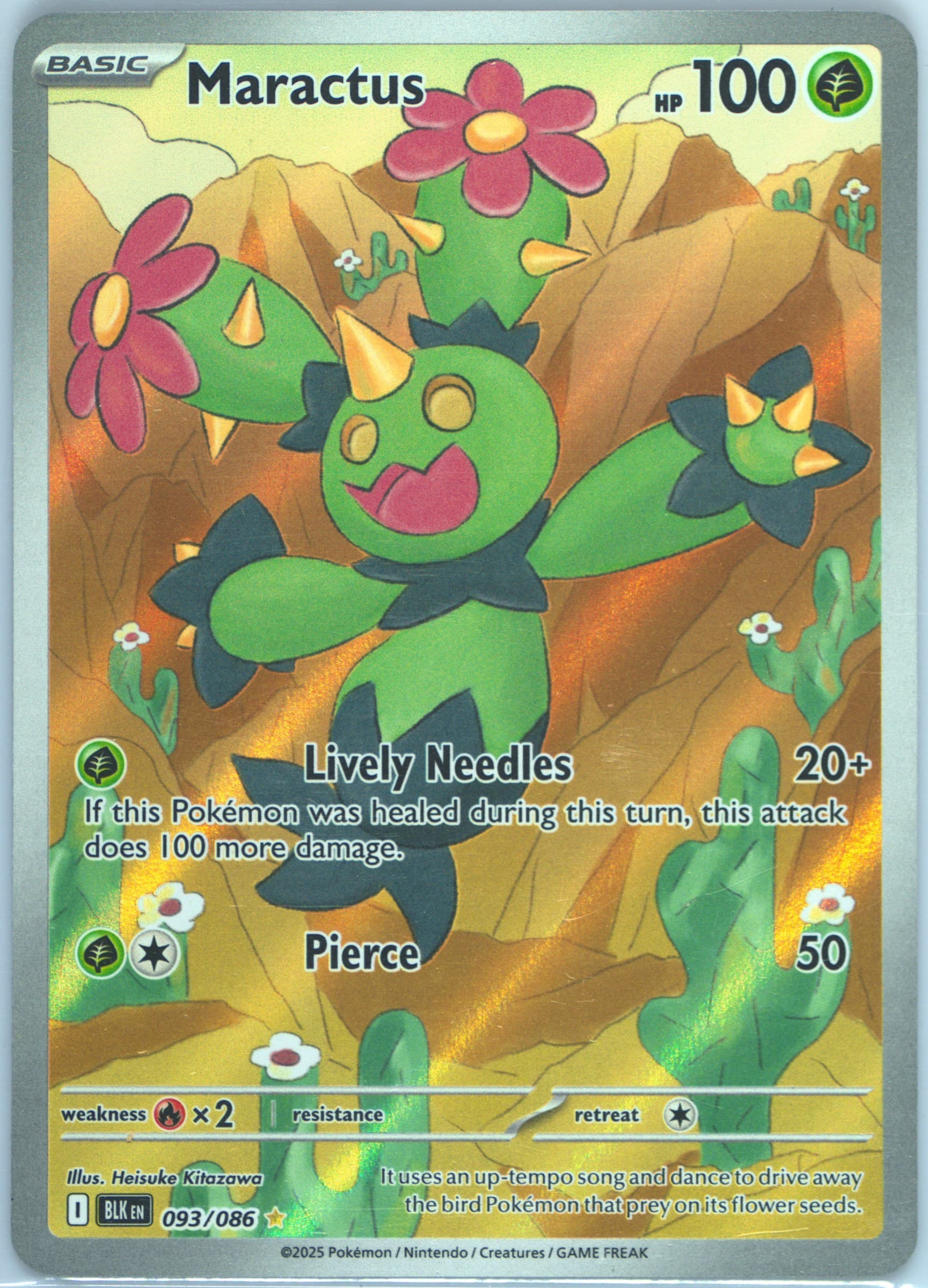Maractus Illustration Rare (093) 2025 Pokemon Blk EN-Black Bolt