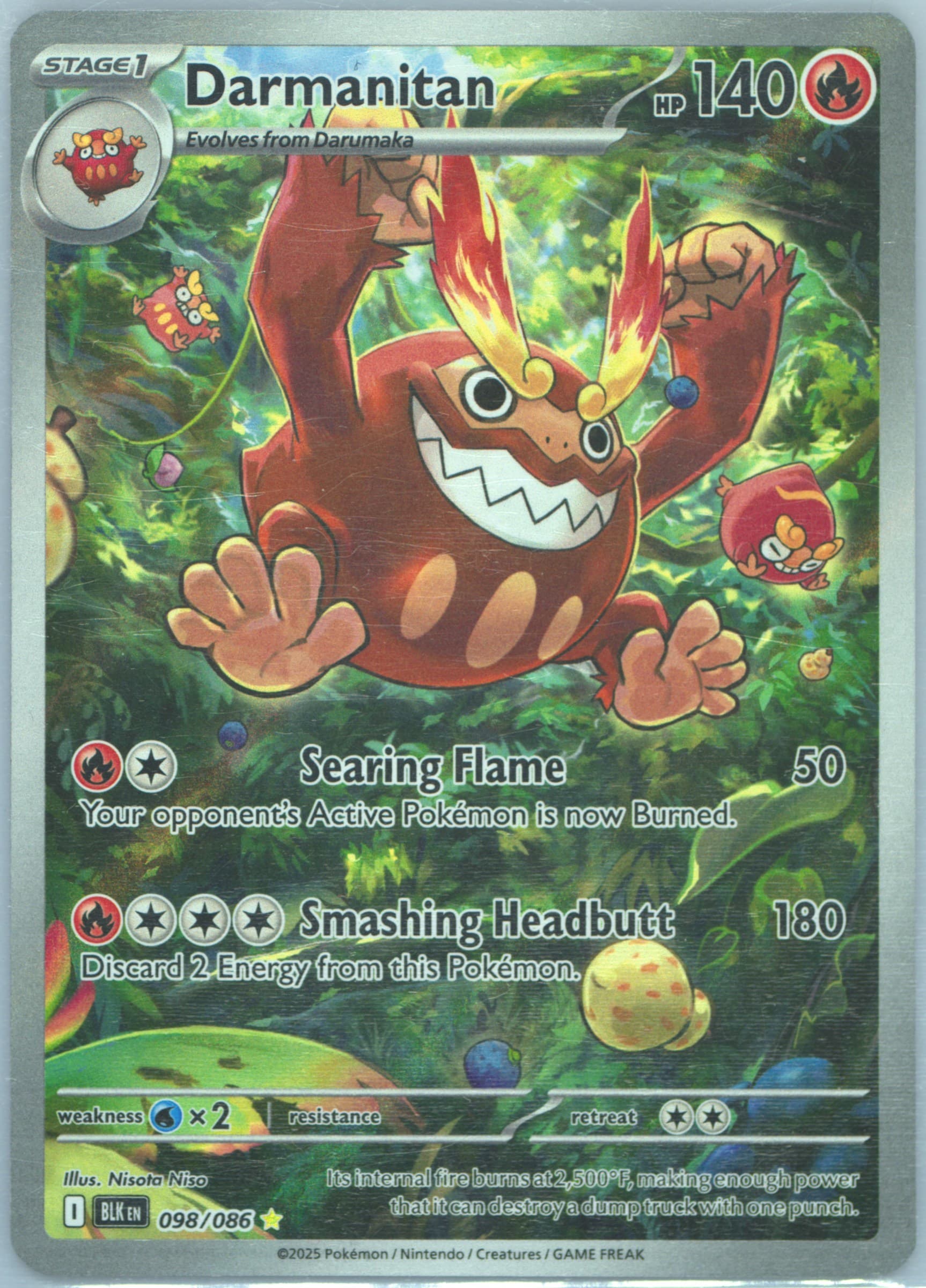 Darmanitan Illustration Rare (098) 2025 Pokemon Blk EN-Black Bolt