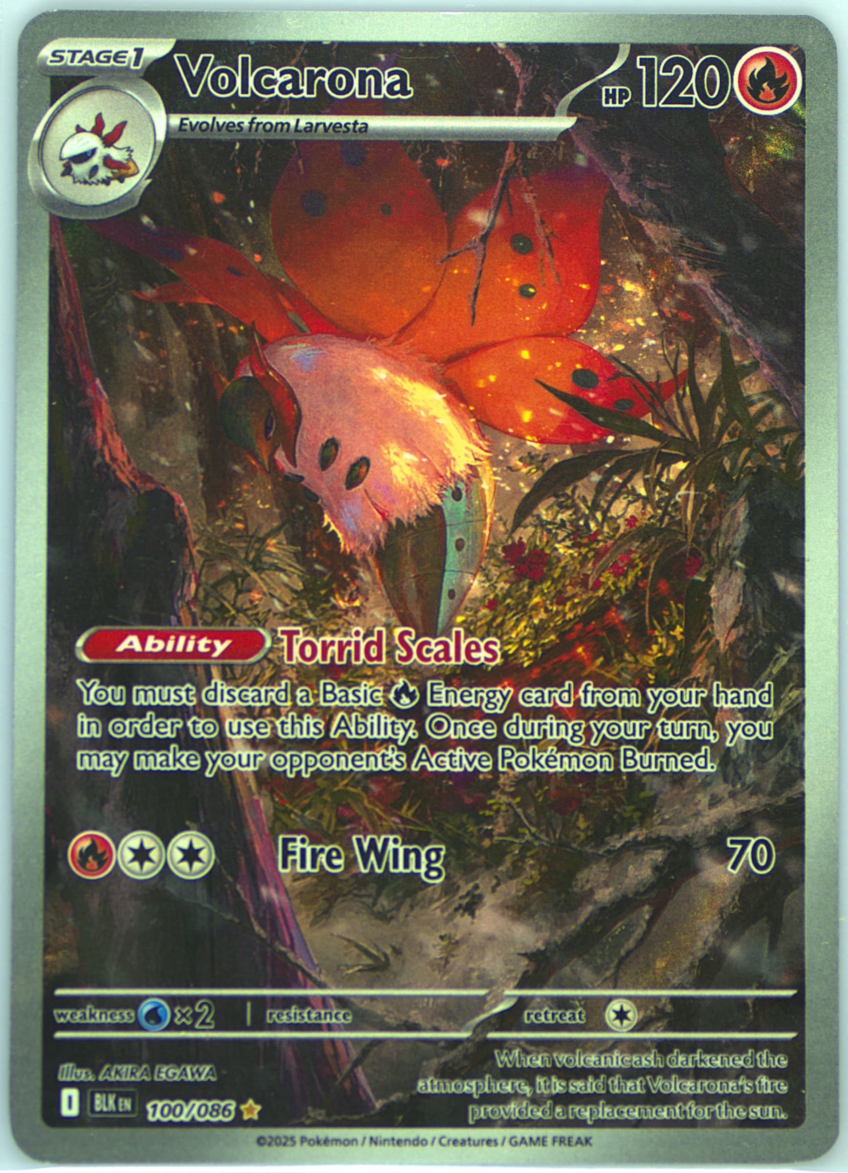 Volcarona Illustration Rare (100) 2025 Pokemon Blk EN-Black Bolt