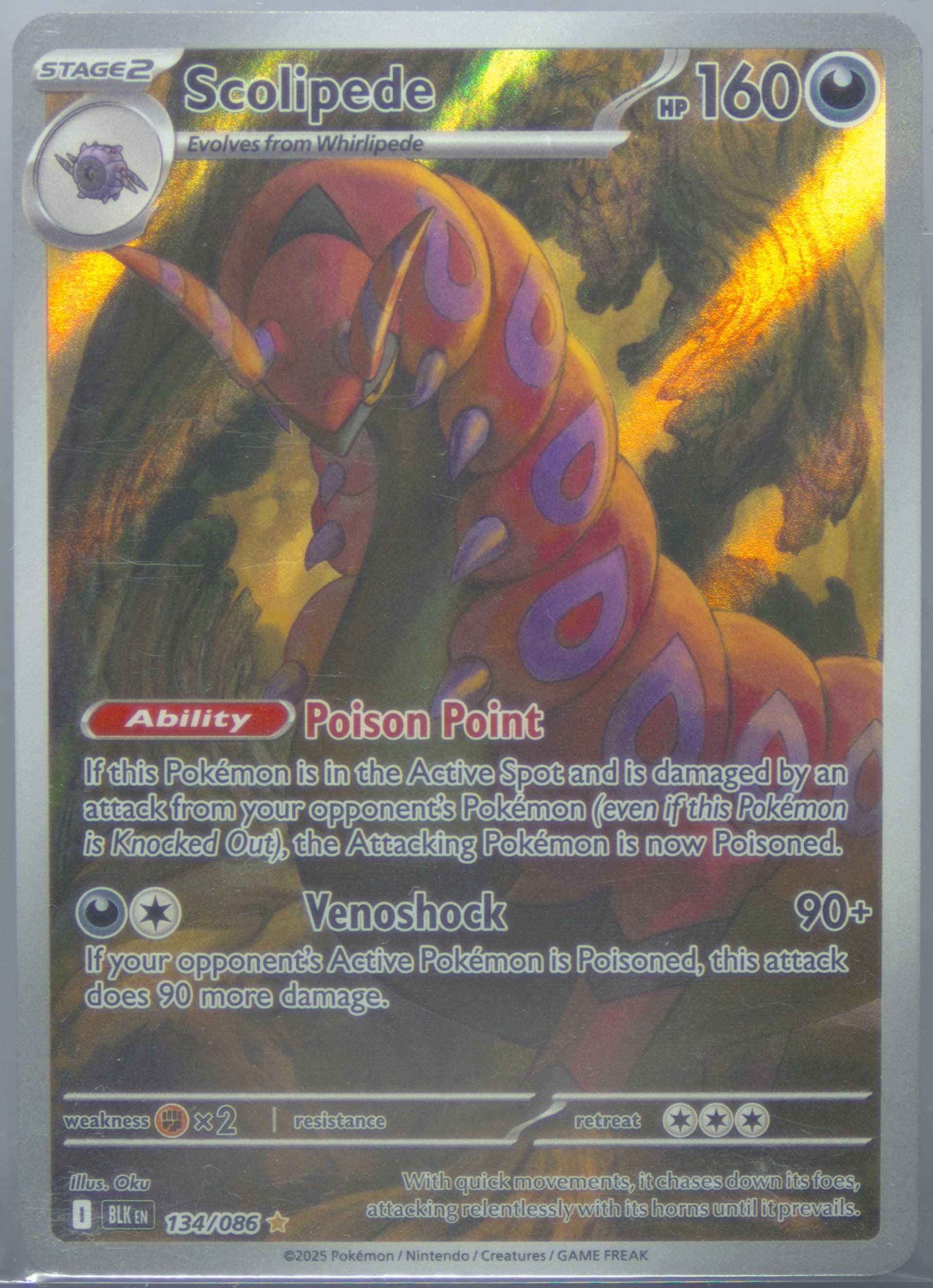 Scolipede Illustration Rare (134) 2025 Pokemon Blk EN-Black Bolt