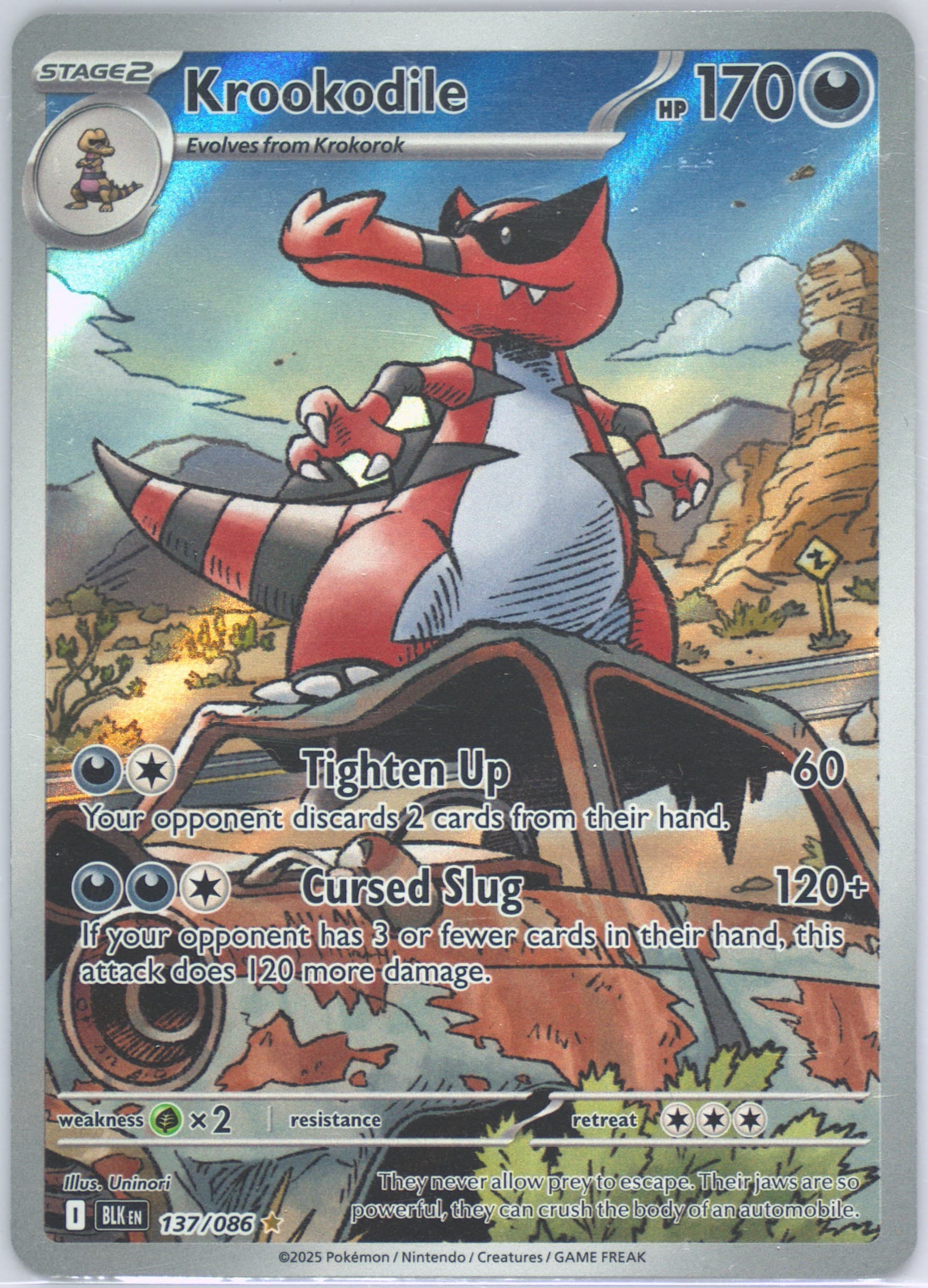 Krookodile Illustration Rare (137) 2025 Pokemon Blk EN-Black Bolt