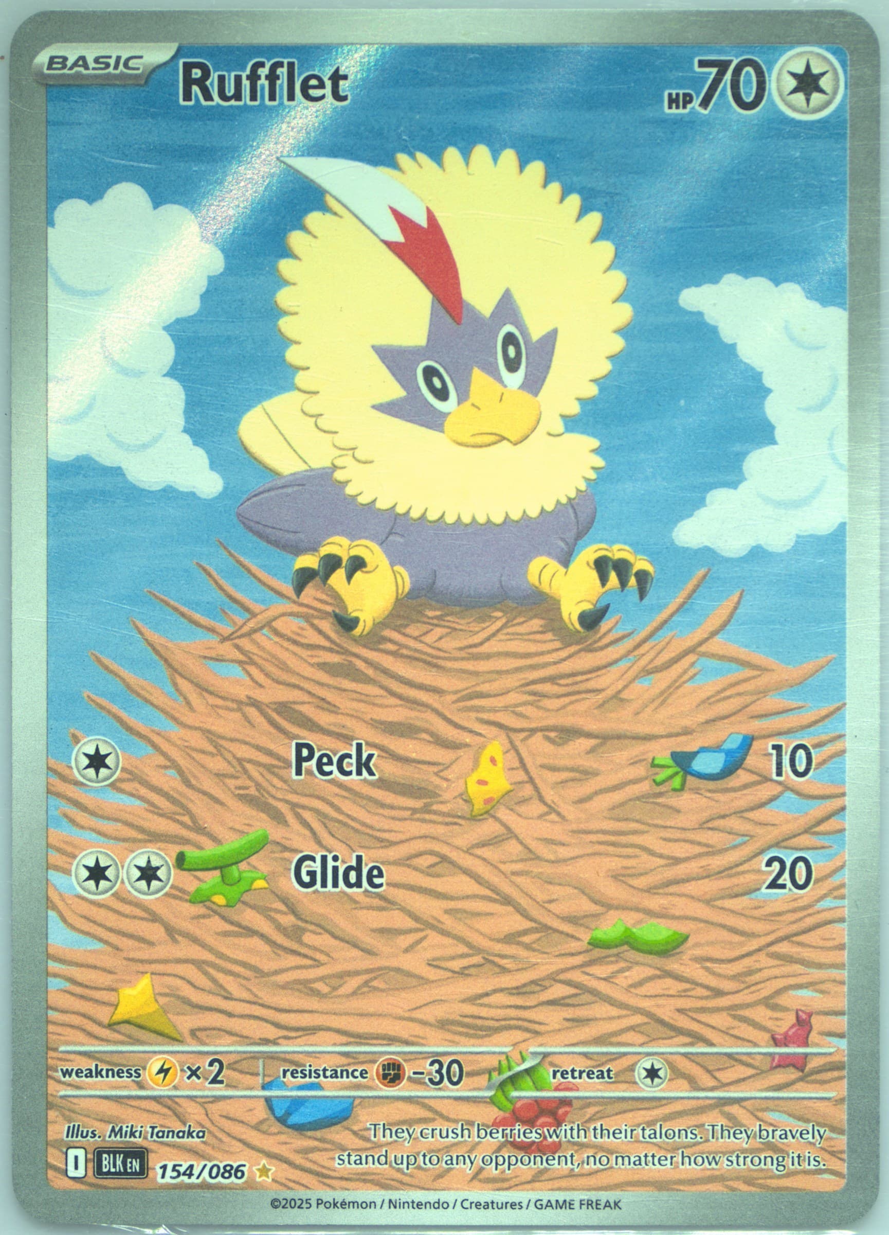 Rufflet Illustration Rare (154) 2025 Pokemon Blk EN-Black Bolt