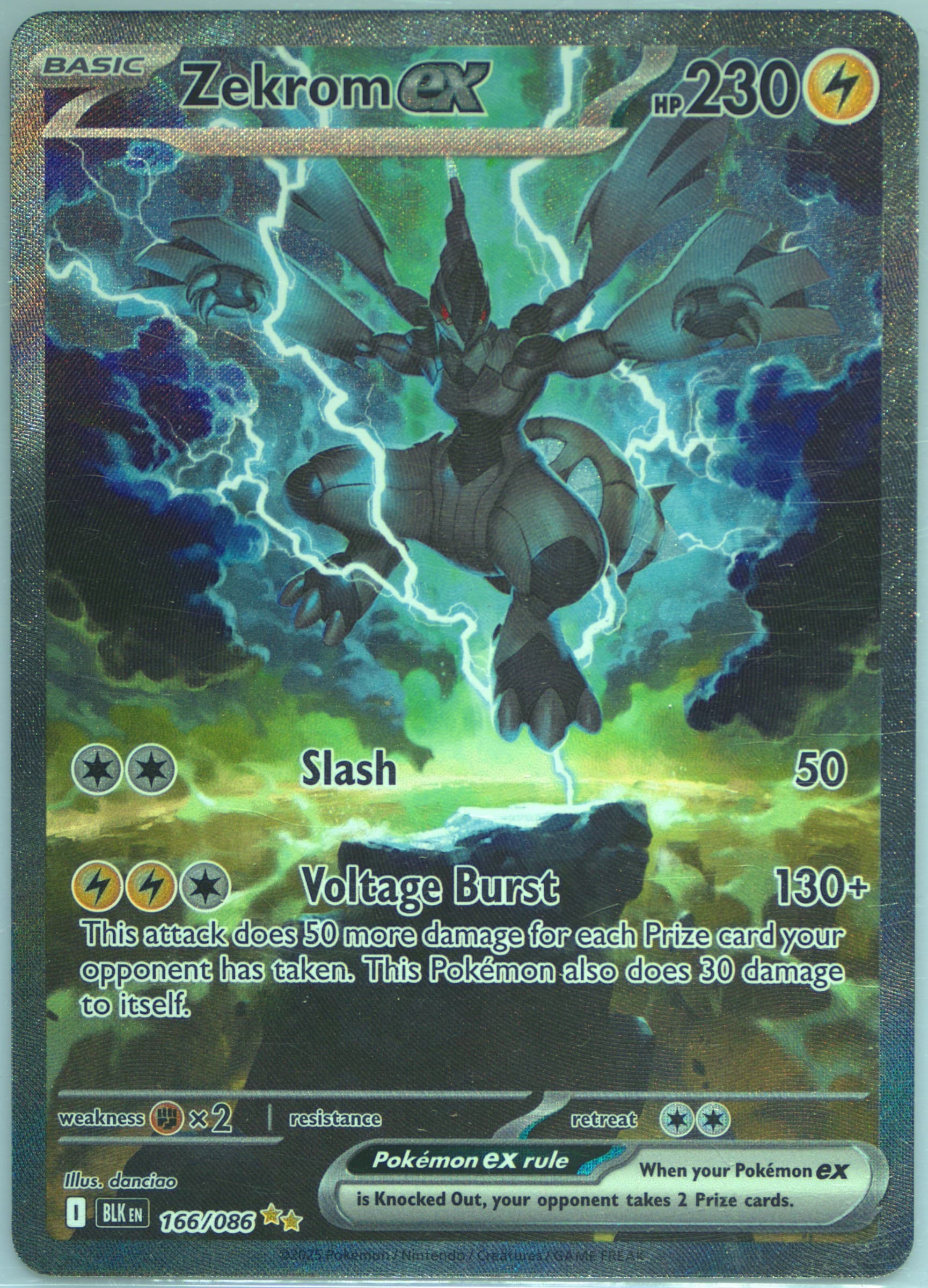 Zekrom EX Special Illustration Rare (166) 2025 Pokemon Blk EN-Black Bolt