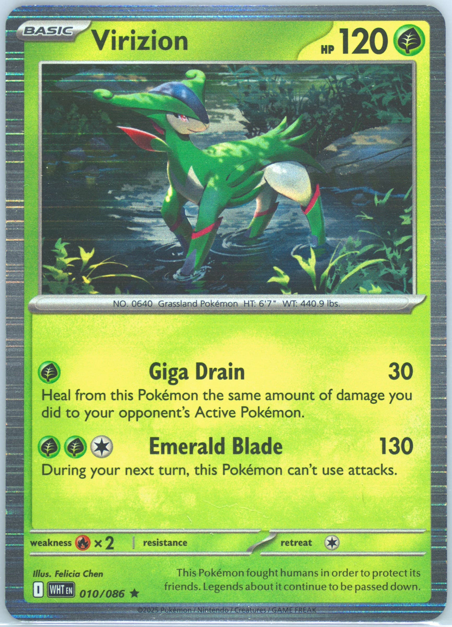 Virizion (010) 2025 Pokemon Wht EN-White Flare