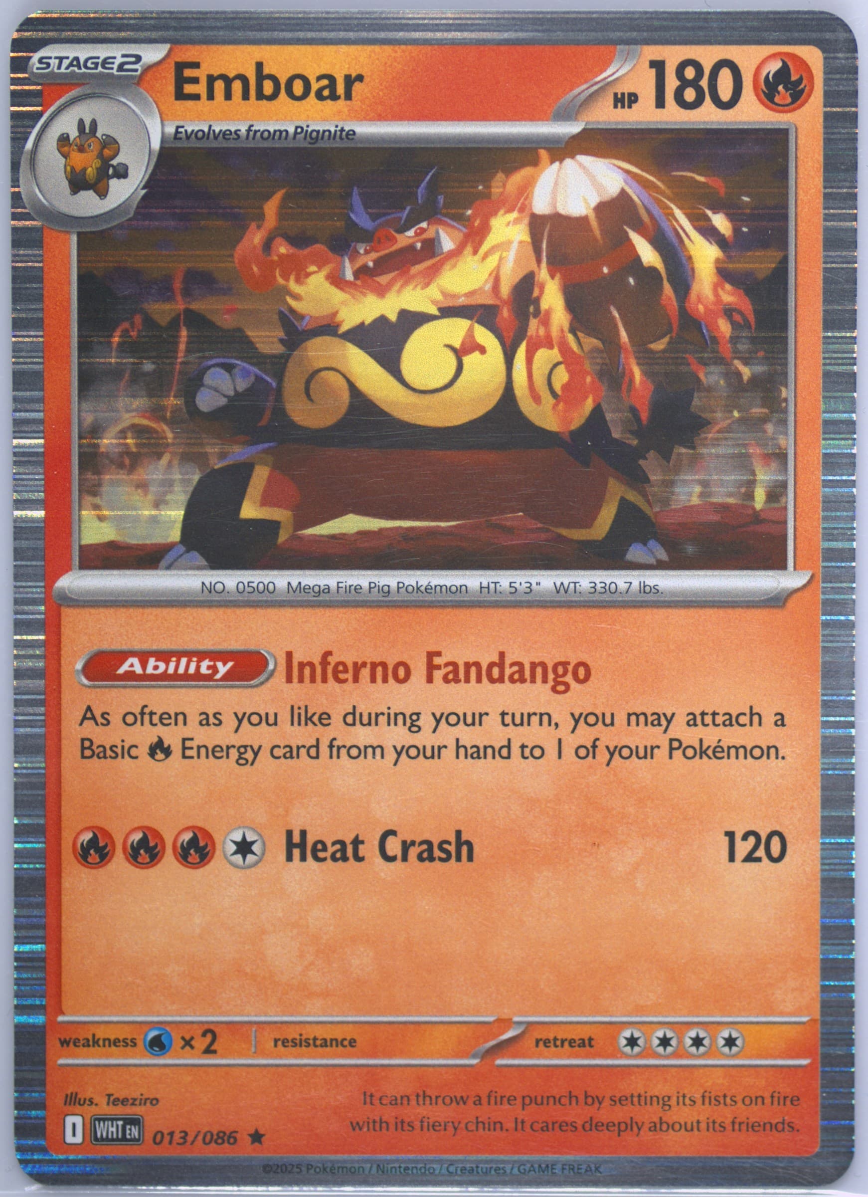 Emboar (013) 2025 Pokemon Wht EN-White Flare