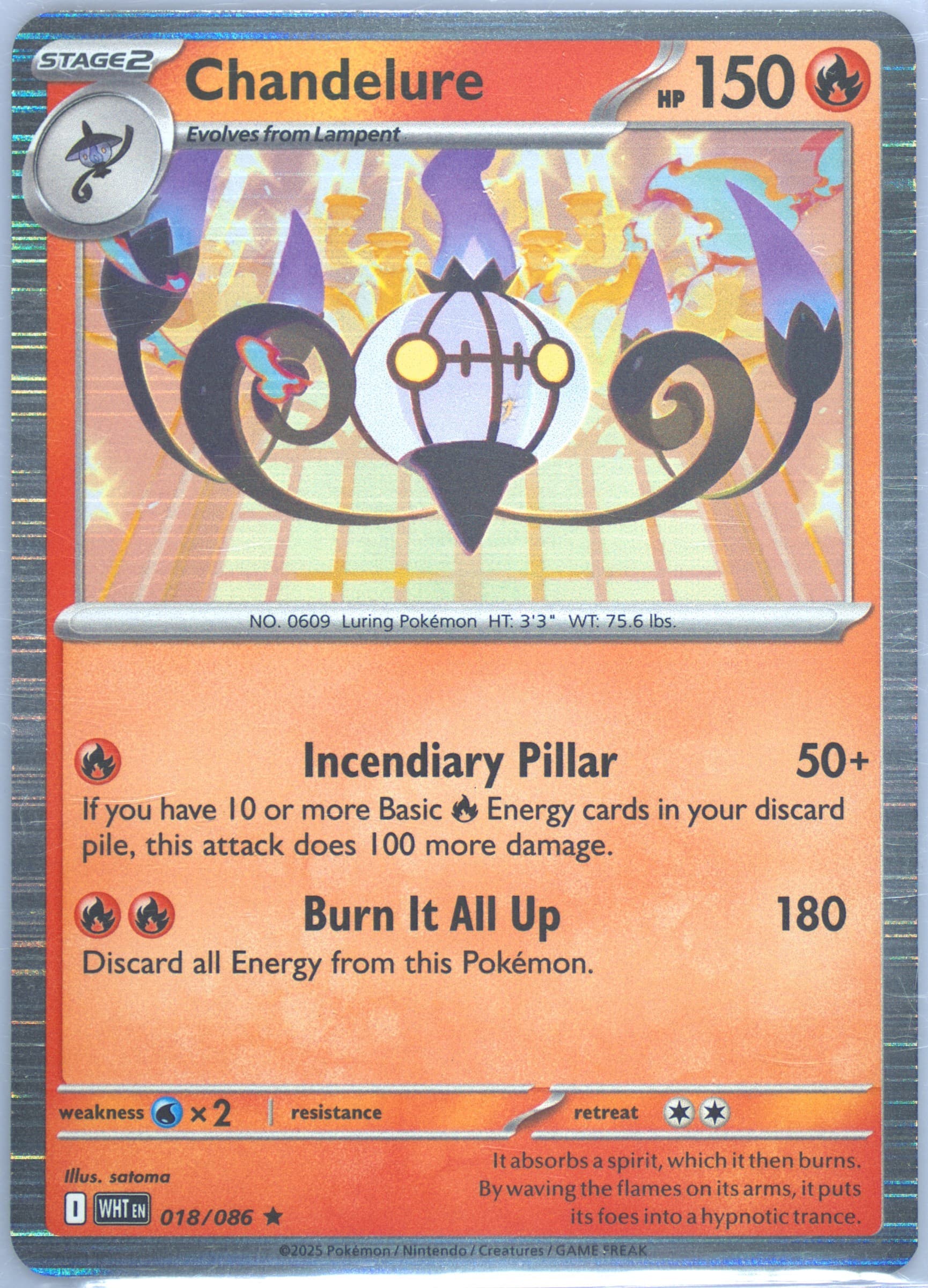 Chandelure (018) 2025 Pokemon Wht EN-White Flare