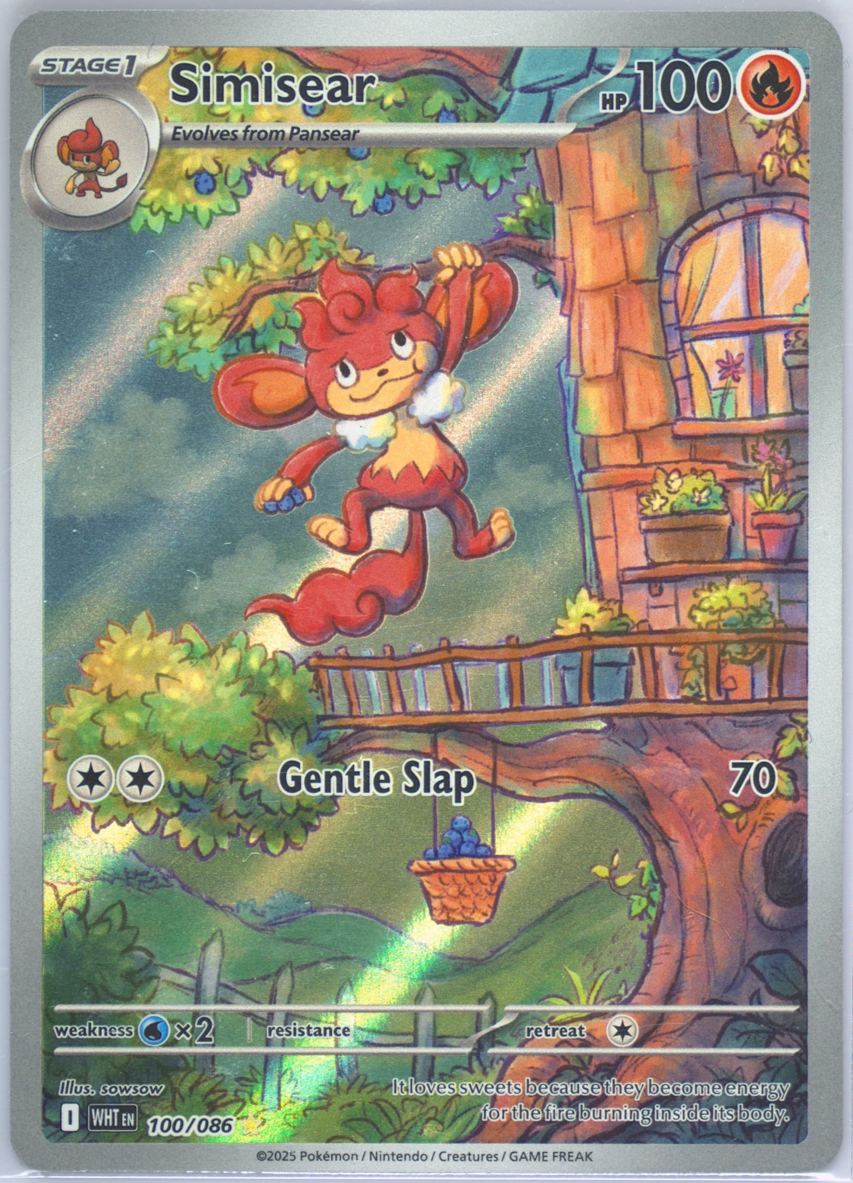 Simisear Illustration Rare (100) 2025 Pokemon Wht EN-White Flare