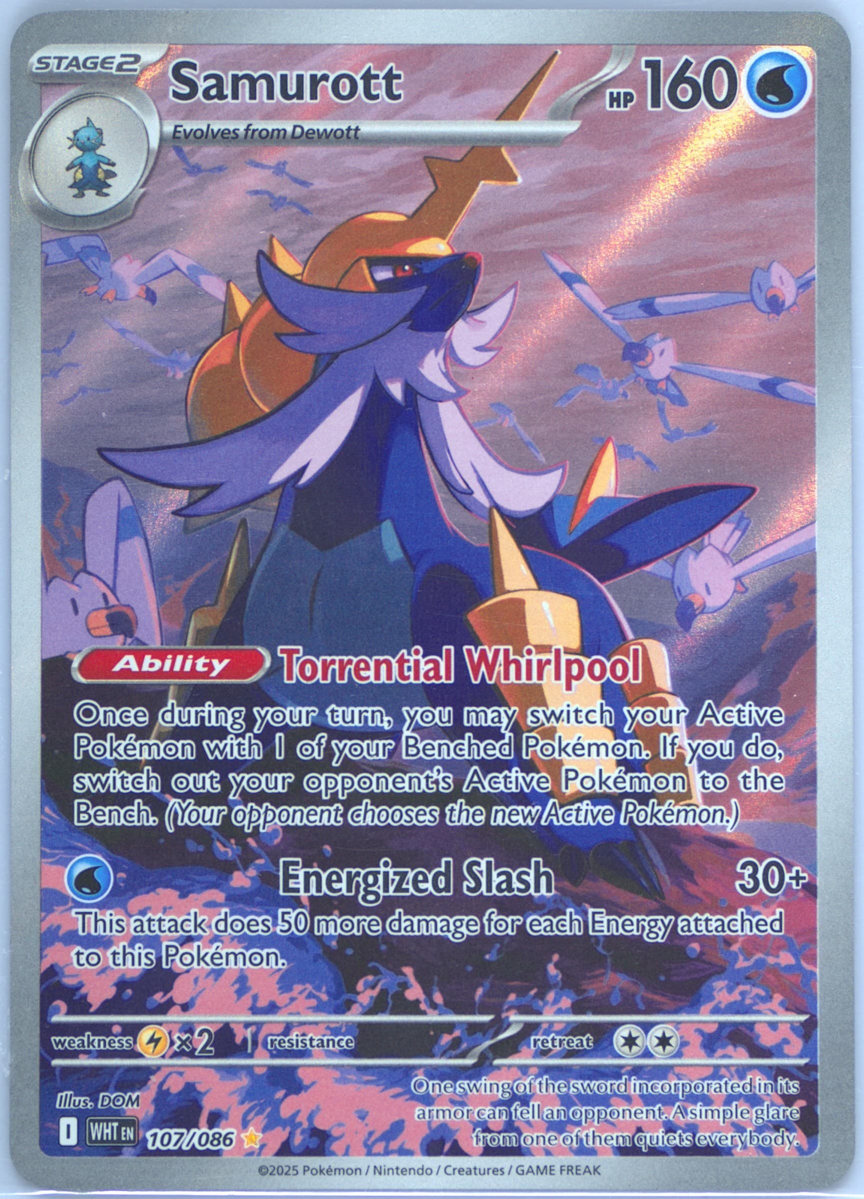 Samurott Illustration Rare (107) 2025 Pokemon Wht EN-White Flare