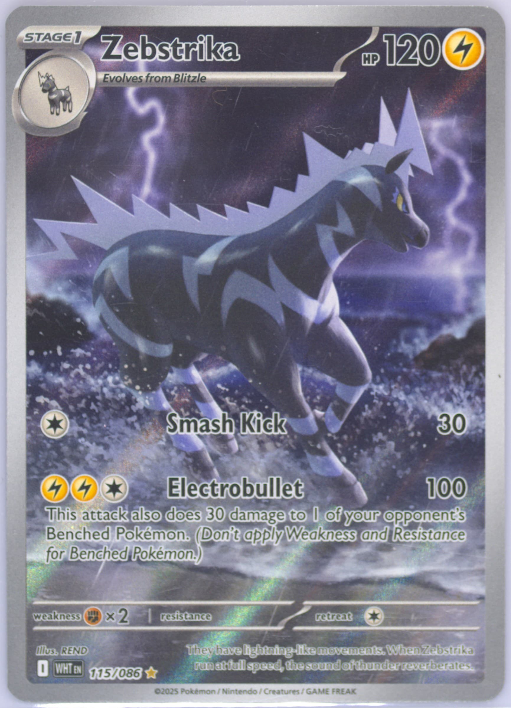 Zebstrika Illustration Rare (115) 2025 Pokemon Wht EN-White Flare