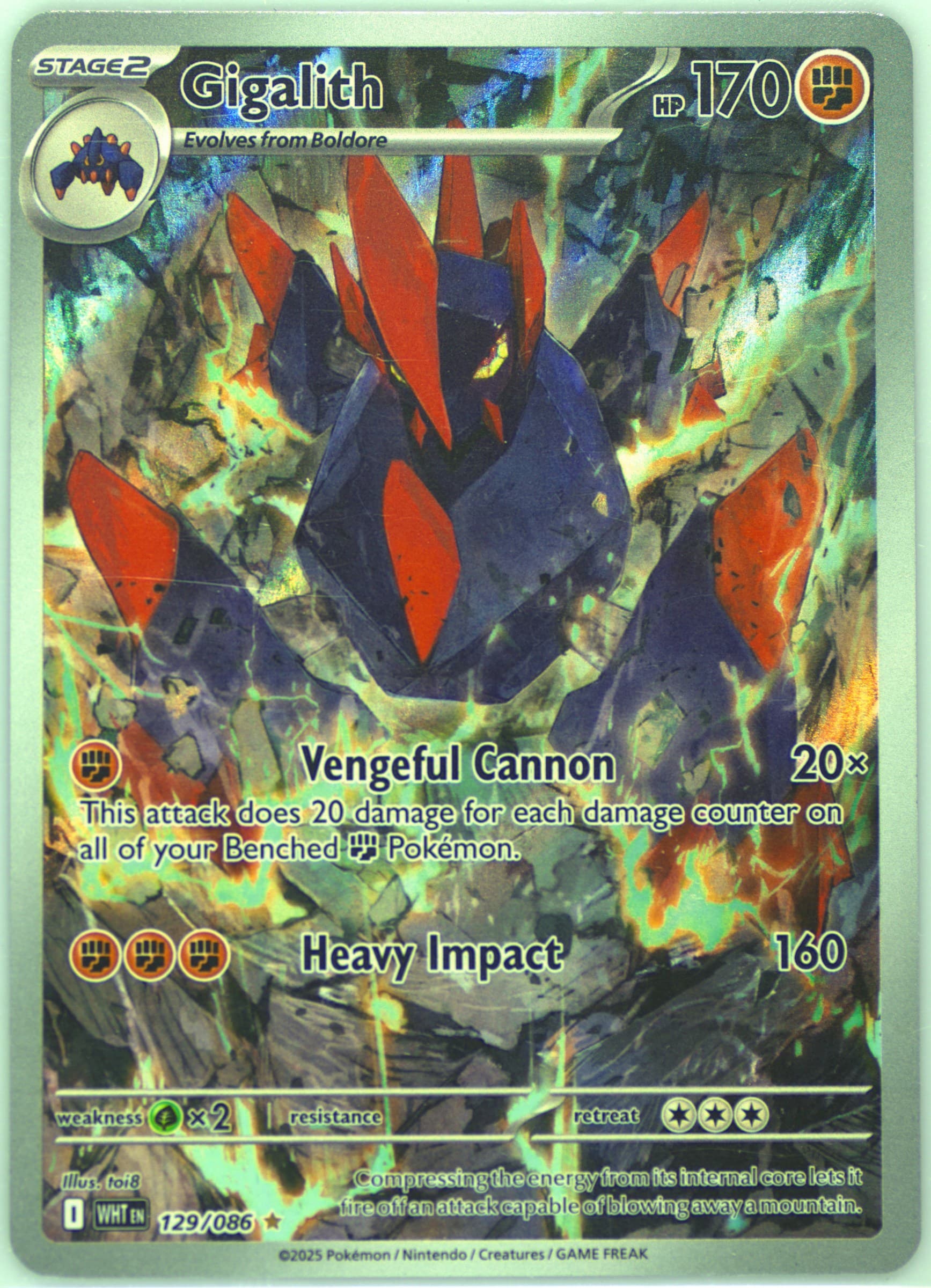 Gigalith Illustration Rare (129) 2025 Pokemon Wht EN-White Flare