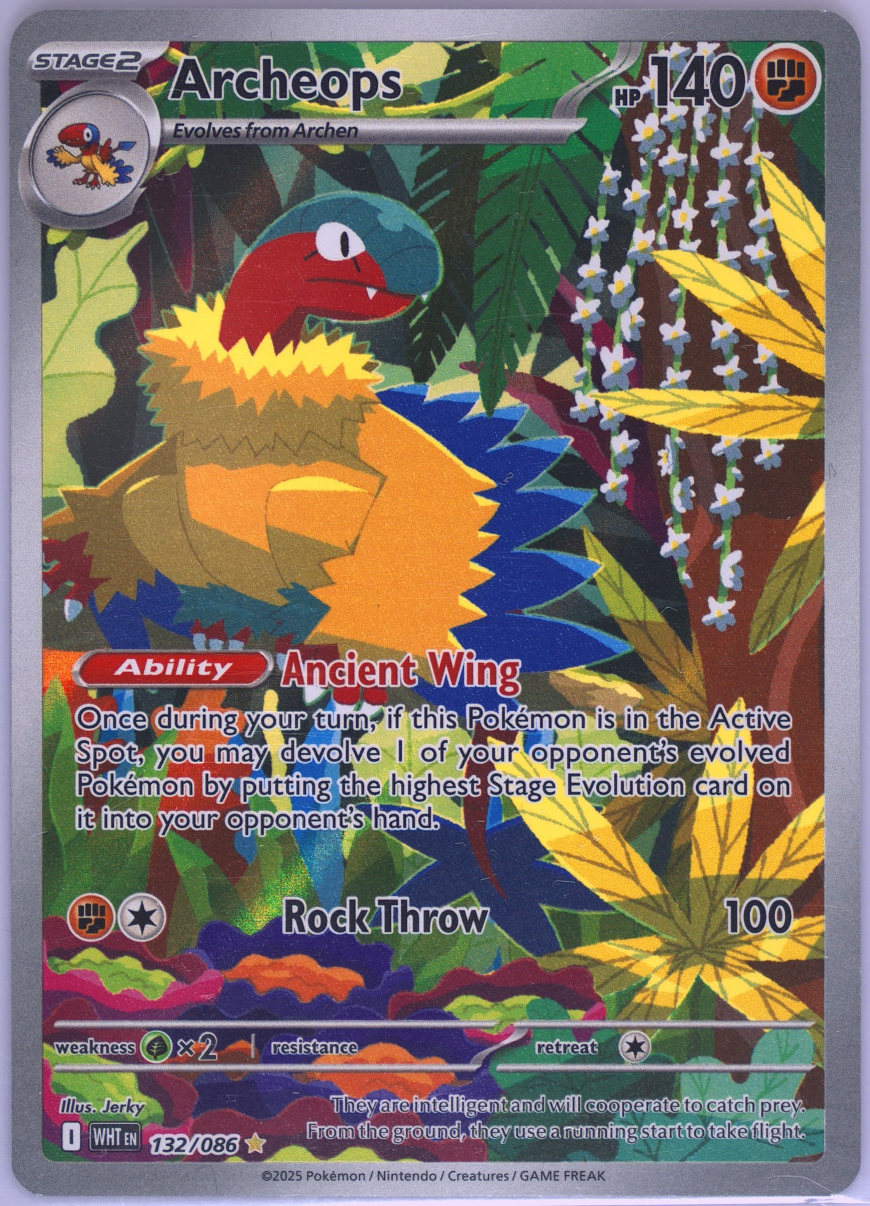 Archeops Illustration Rare (132) 2025 Pokemon Wht EN-White Flare