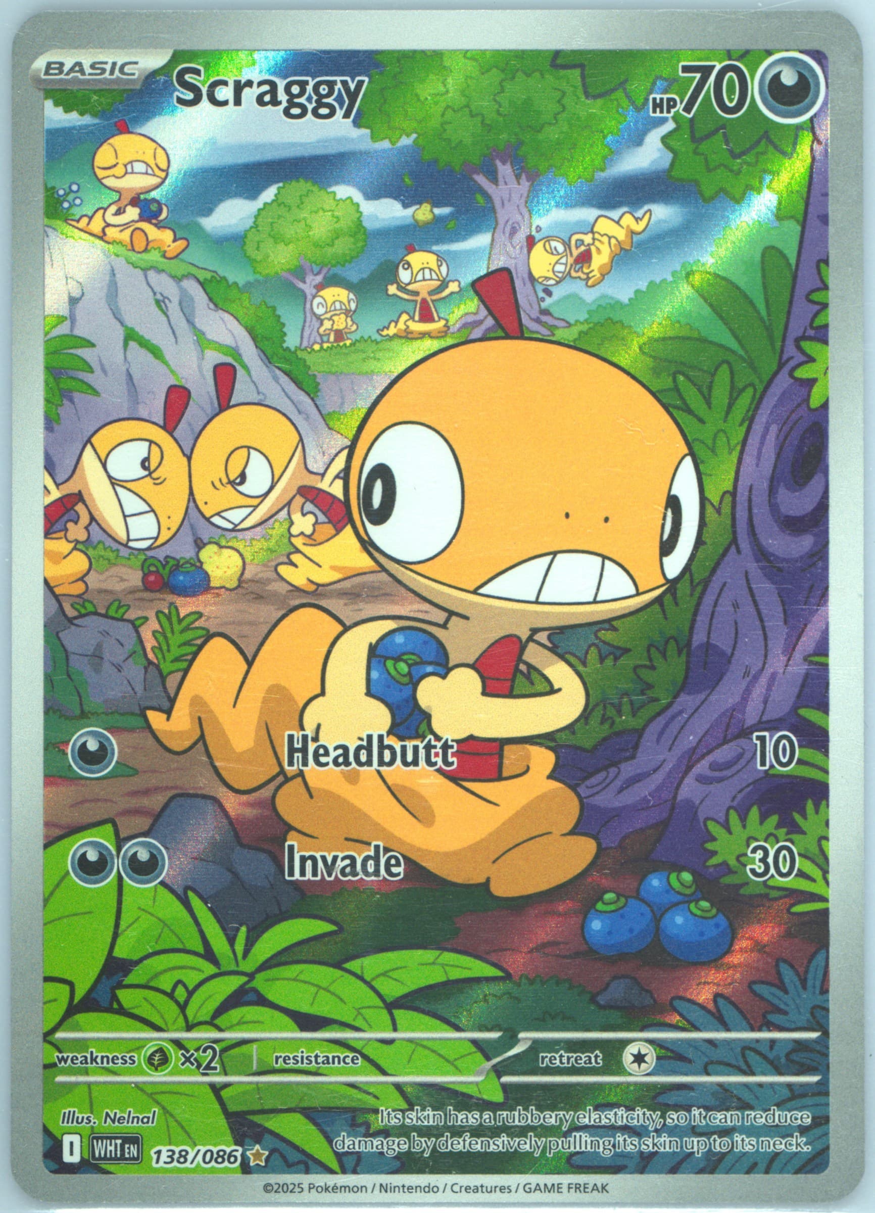 Scraggy Illustration Rare (138) 2025 Pokemon Wht EN-White Flare
