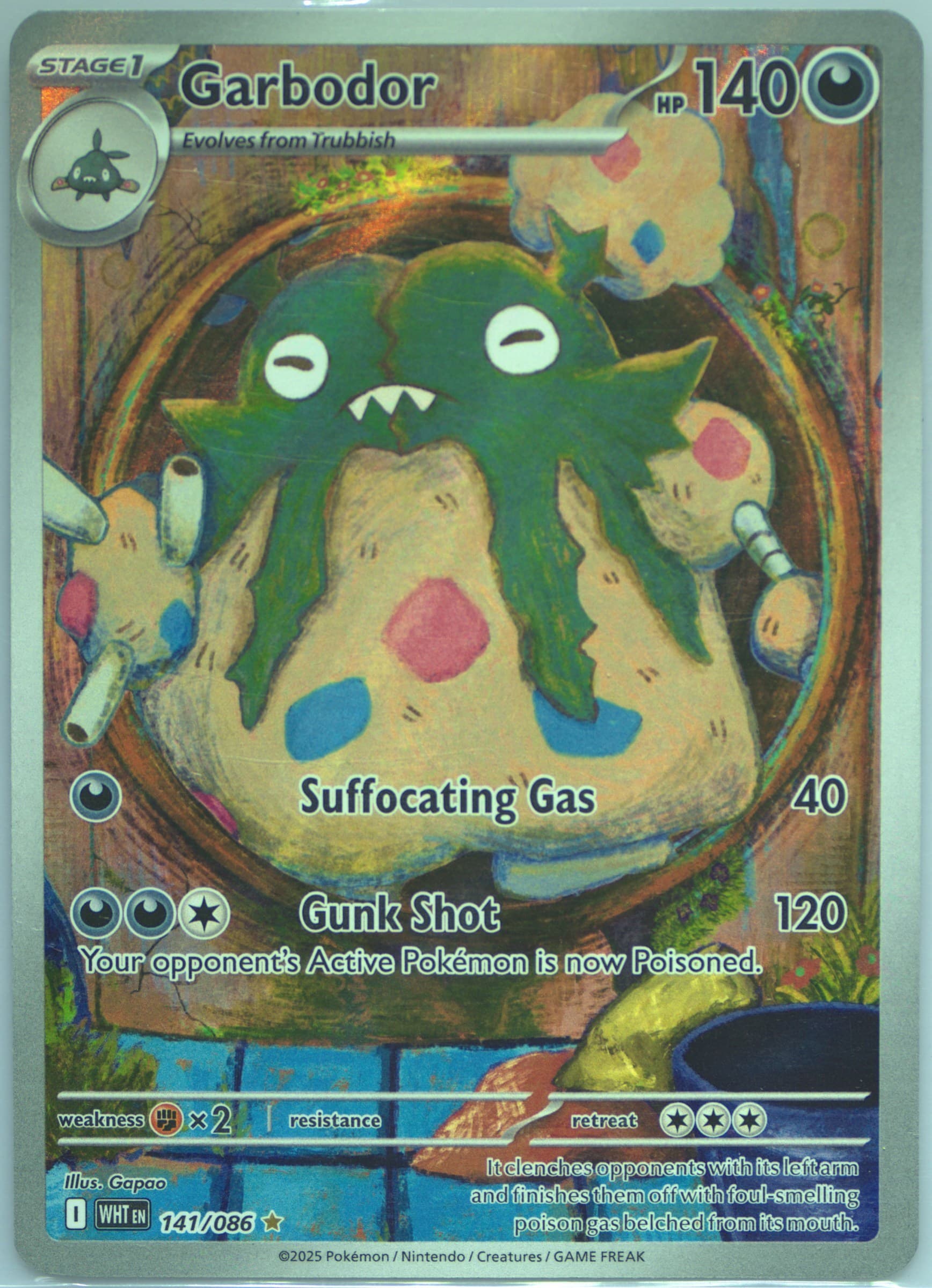 Garbodor Illustration Rare (141) 2025 Pokemon Wht EN-White Flare