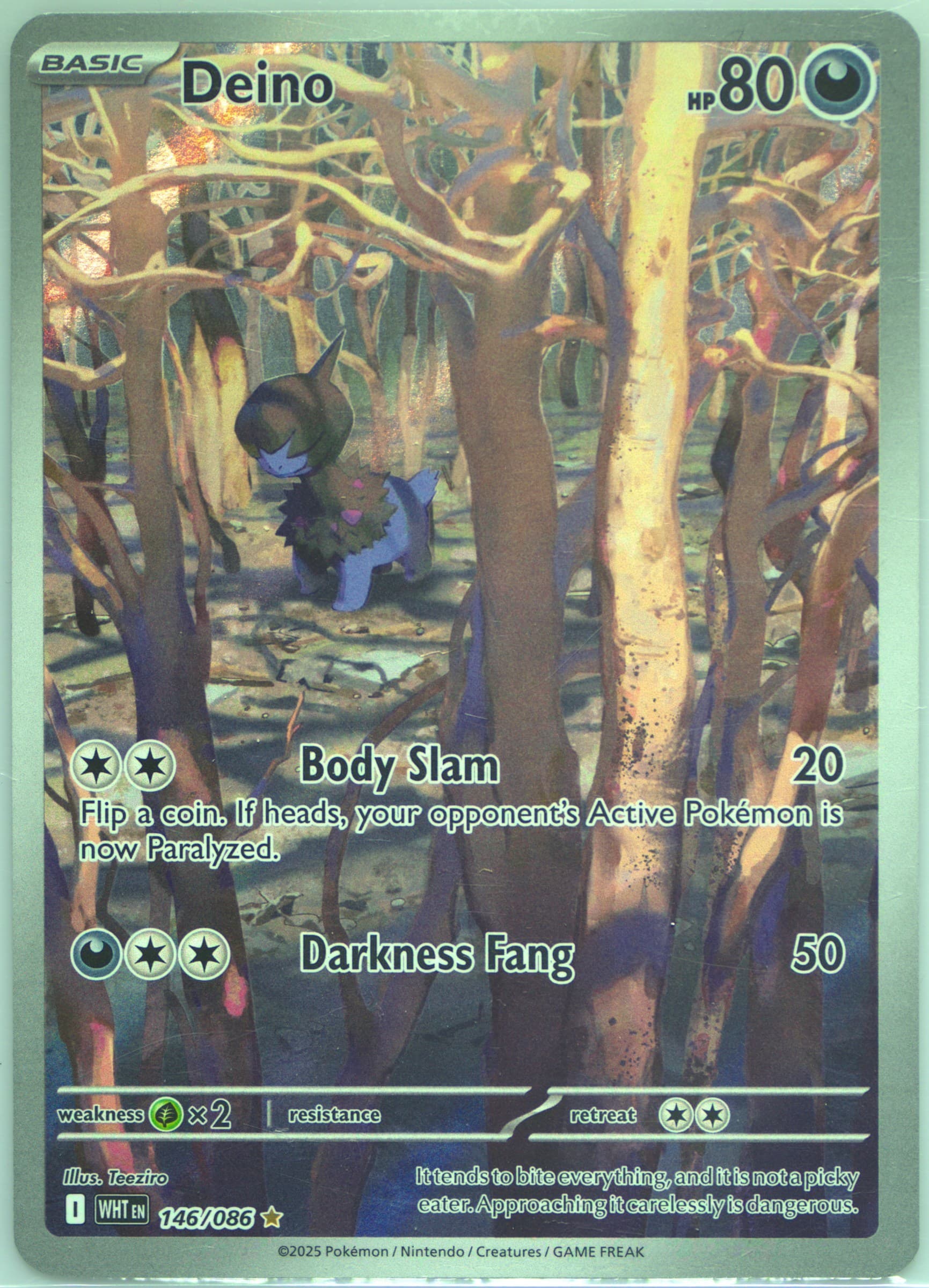 Deino Illustration Rare (146) 2025 Pokemon Wht EN-White Flare