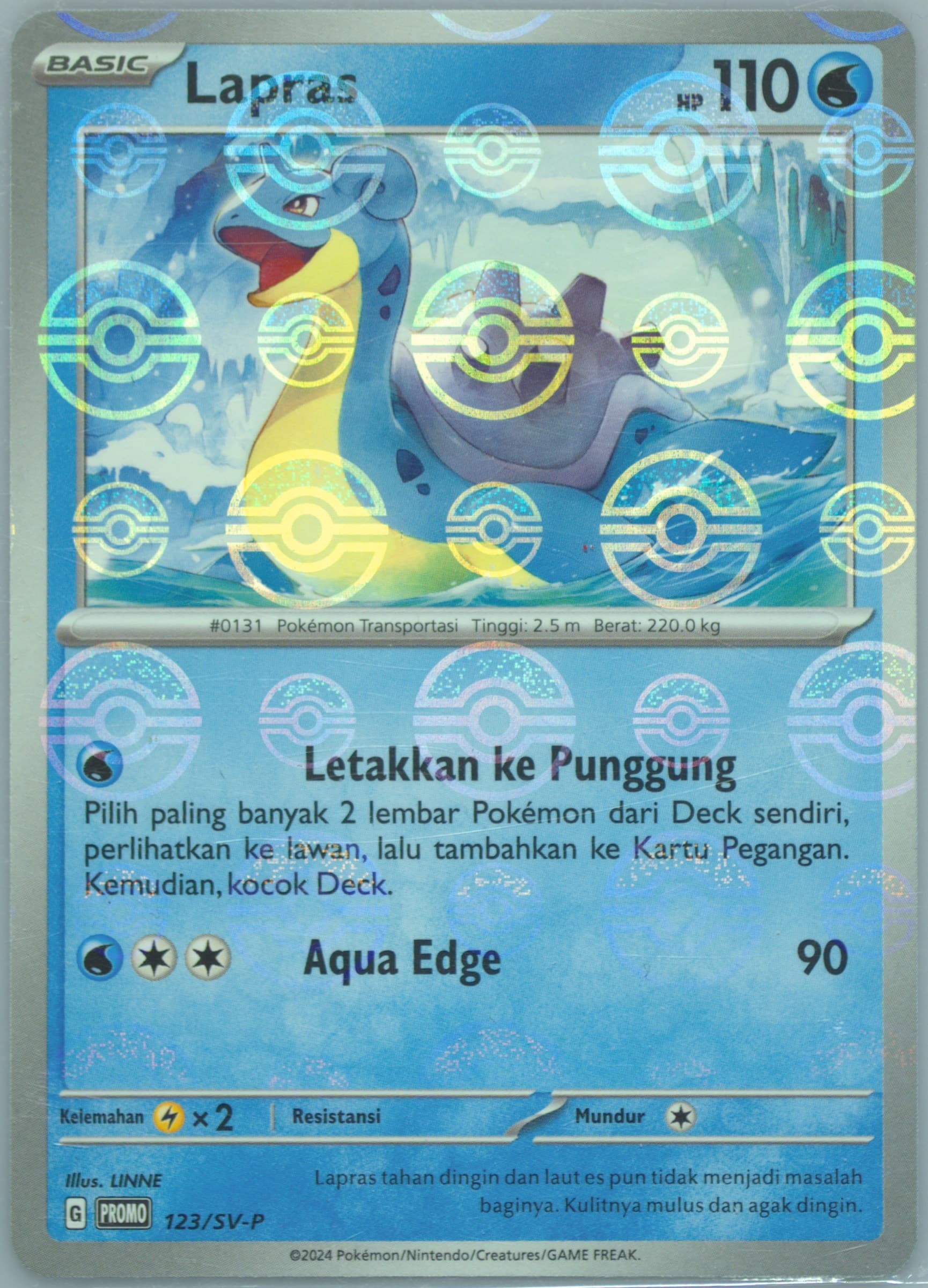 Lapras Monthly Promo-Poke Ball (123) 2024 Pokemon Indonesian SV-P Promo