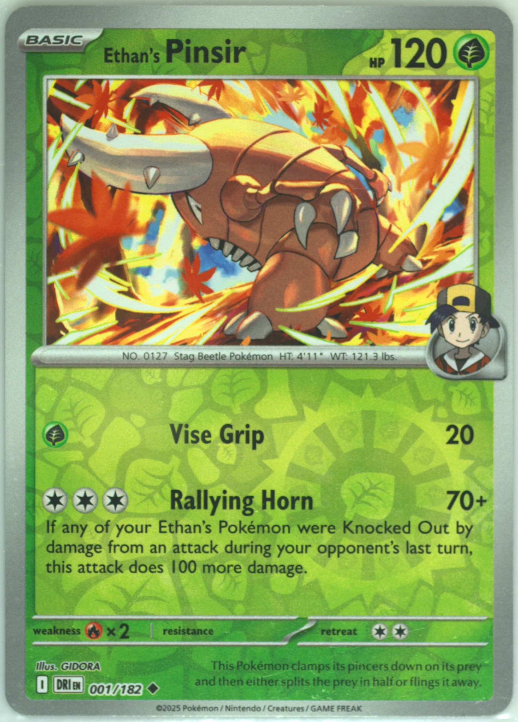 Ethan's Pinsir Reverse Holo (001) 2025 Pokemon Dri EN-Destined Rivals