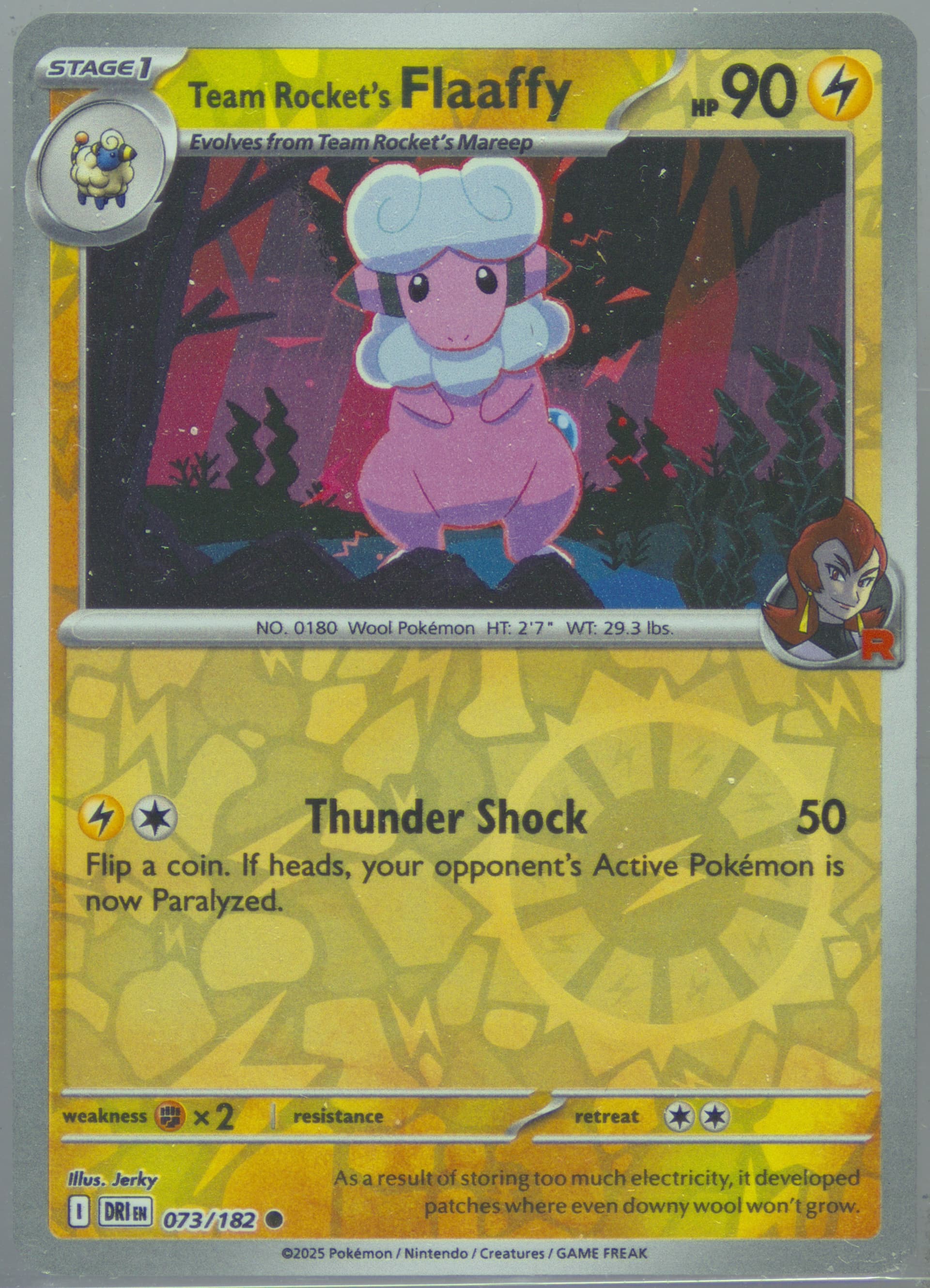 Team Rocket's Flaaffy Reverse Holo (073) 2025 Pokemon Dri EN-Destined Rivals