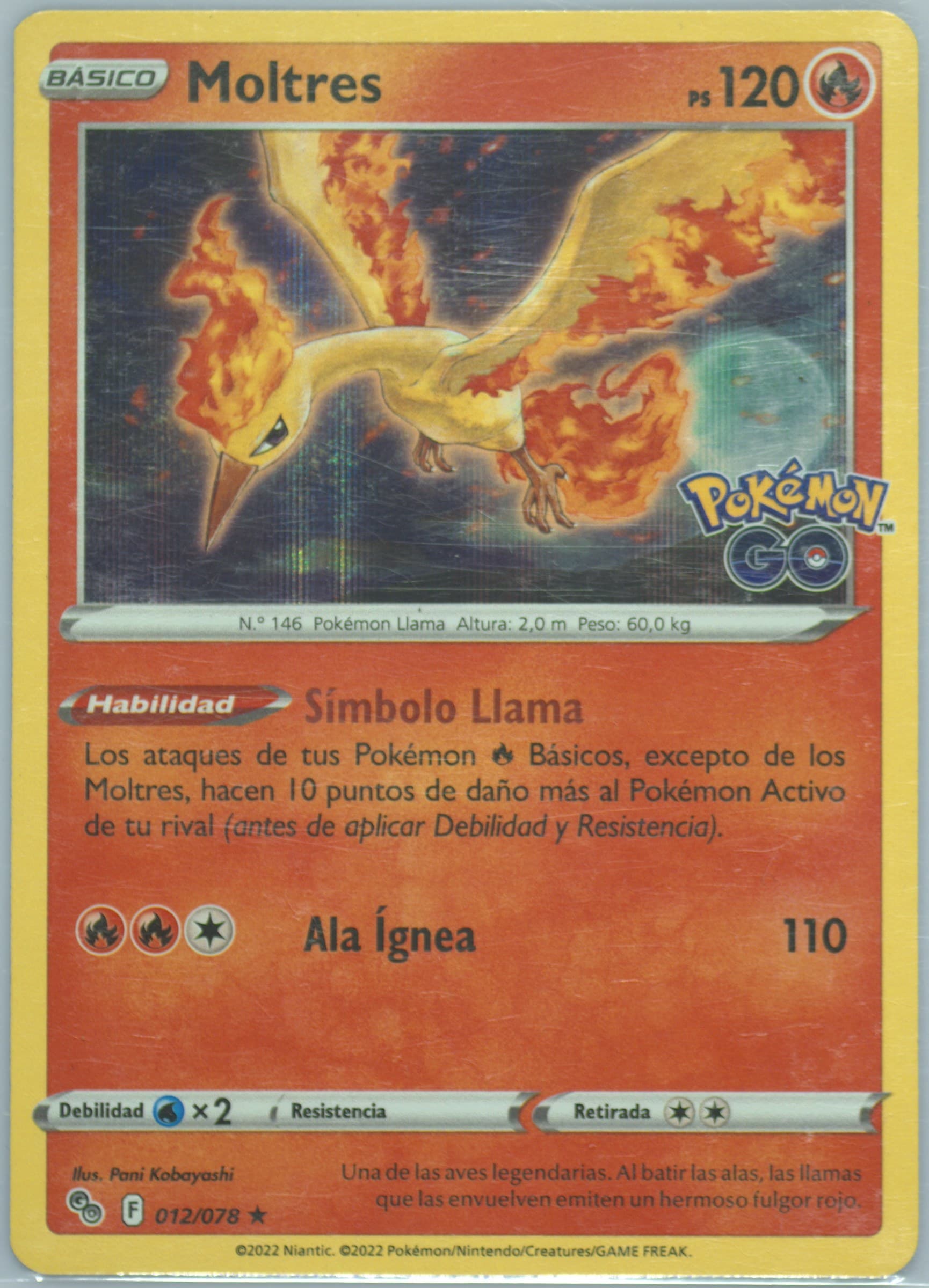 Moltres-Holo Spanish (012) 2022 Pokemon Go